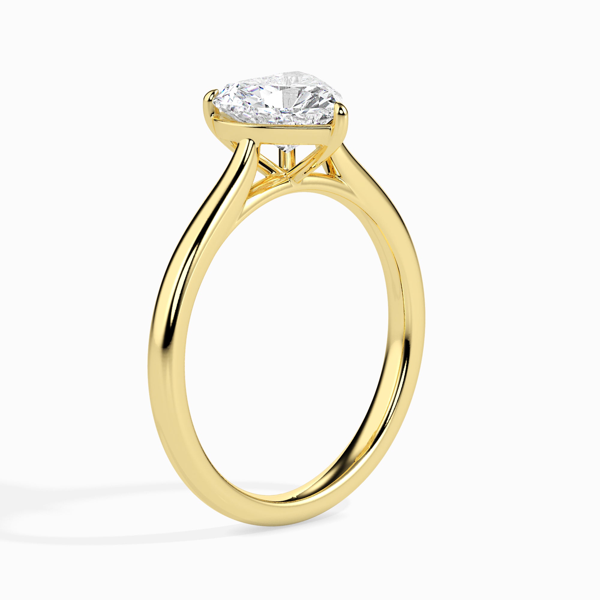 Solitaire Heart Diamond Ring Right View