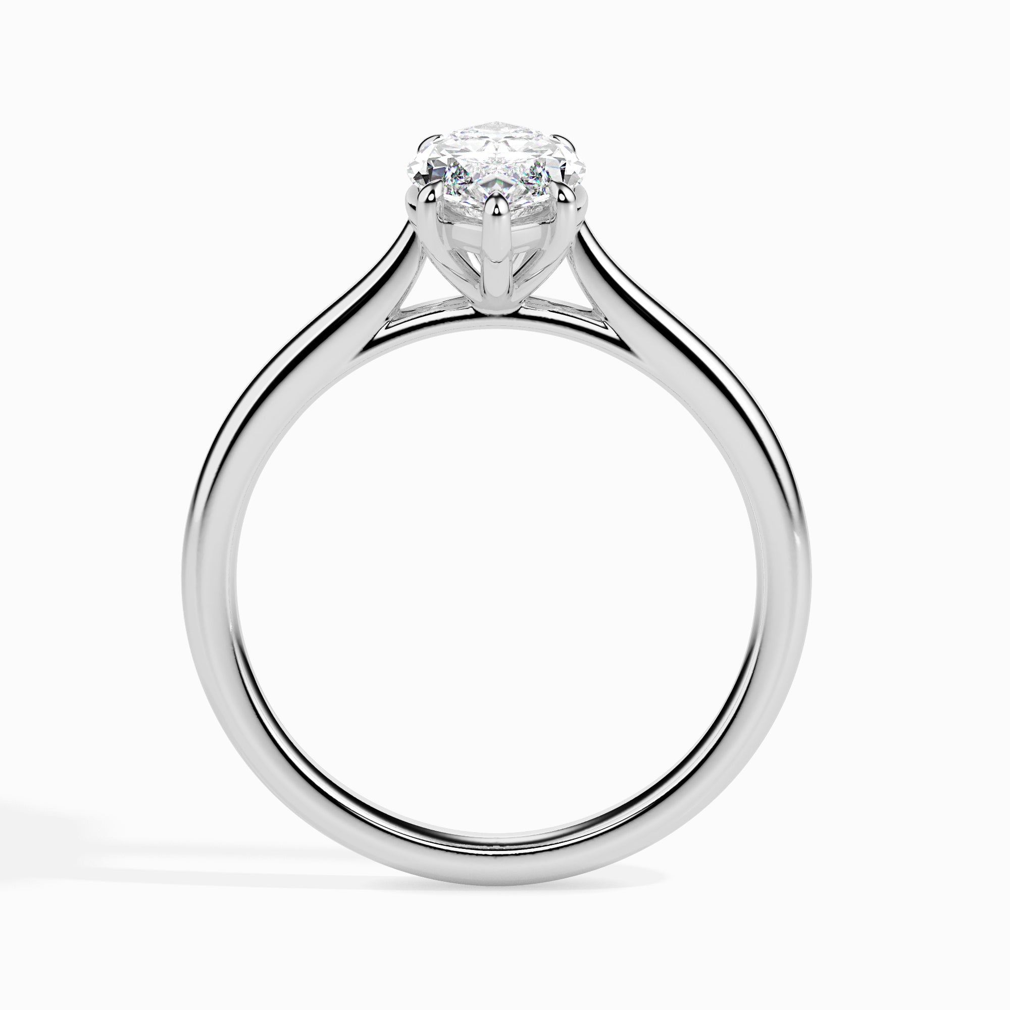 Sleek Marquise Solitaire Ring Back View in 9KT