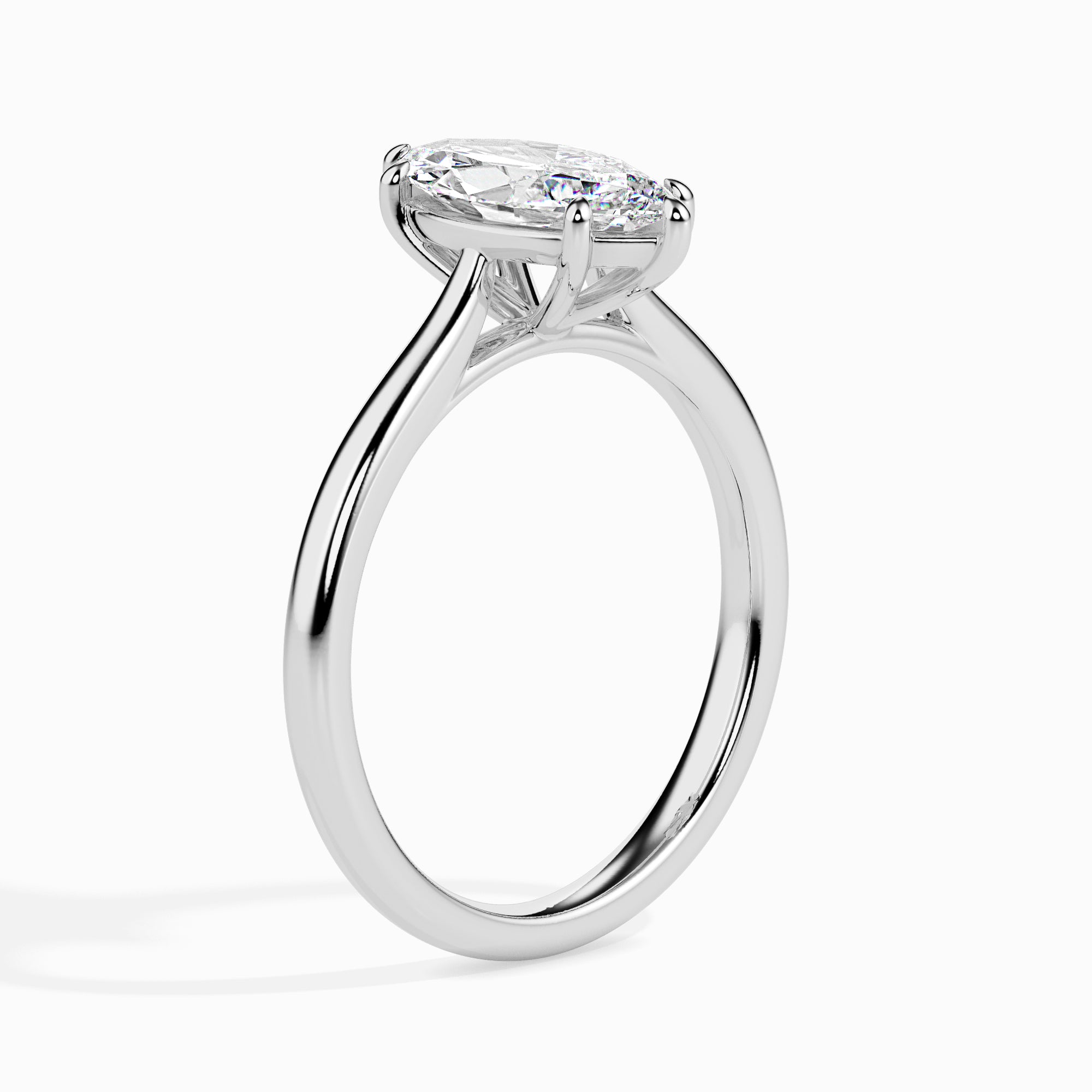 Sleek Marquise Solitaire Ring Right View