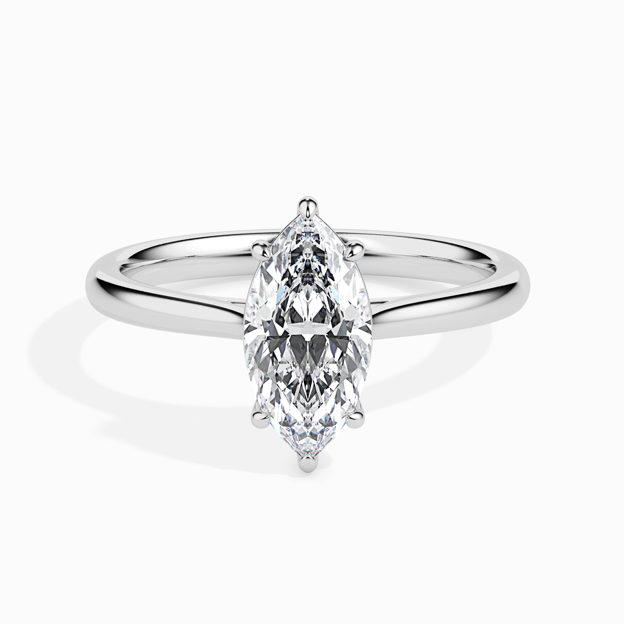 Sleek Marquise Solitaire Ring Front View