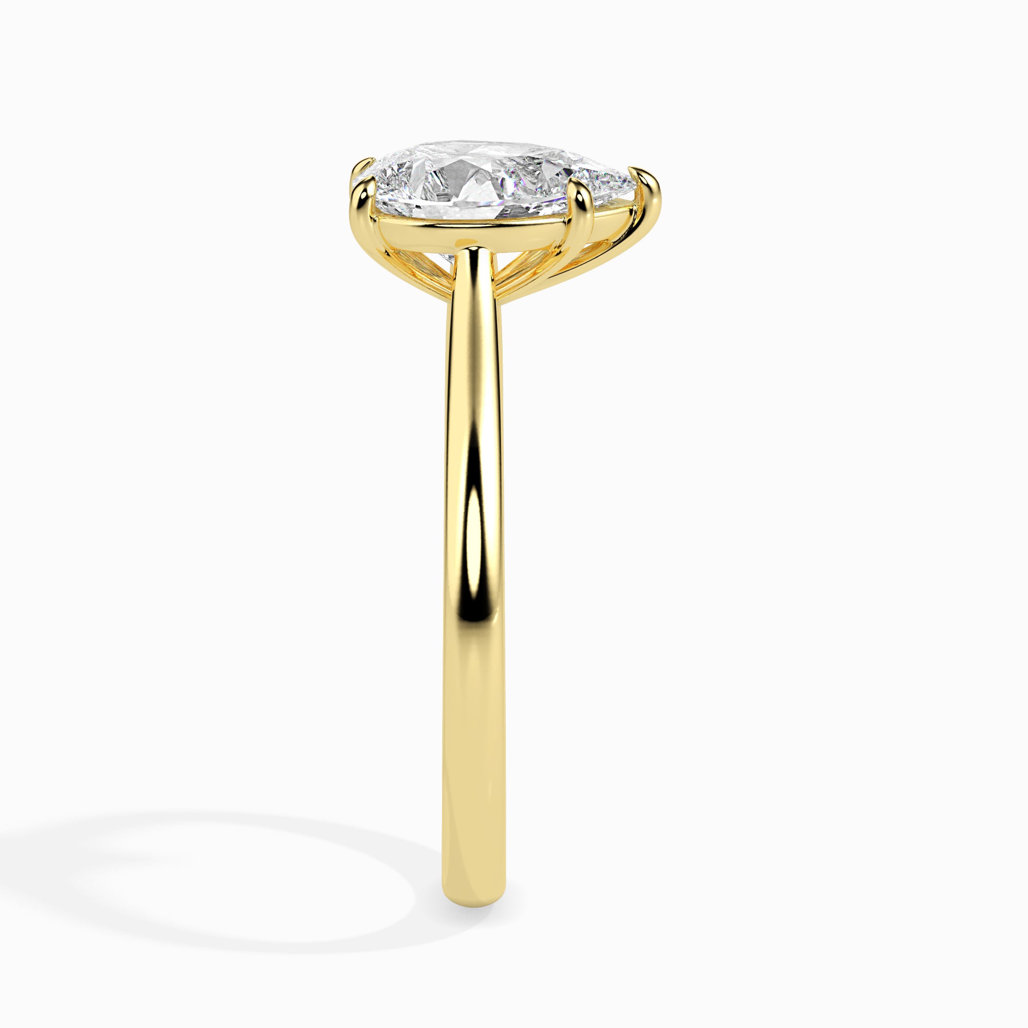 Pear Cut Solitaire Ring Side View