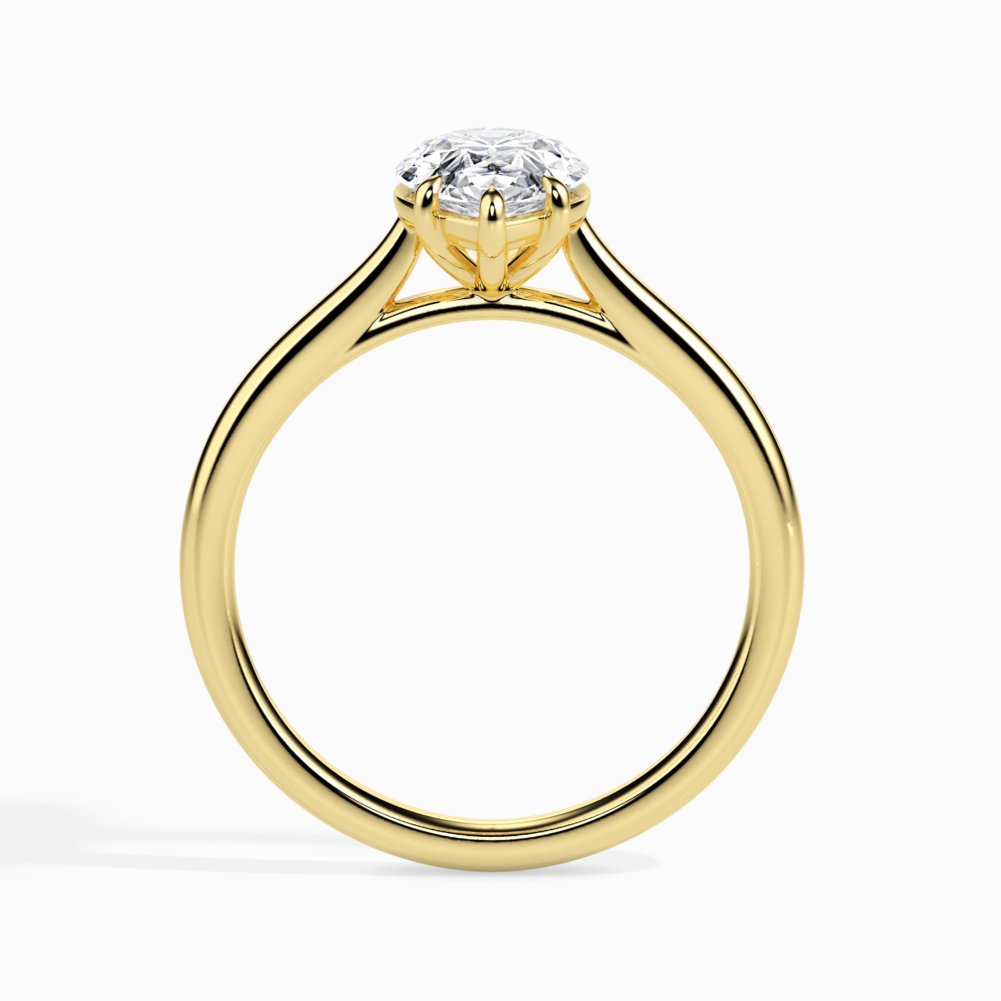 Pear Cut Solitaire Ring Back View