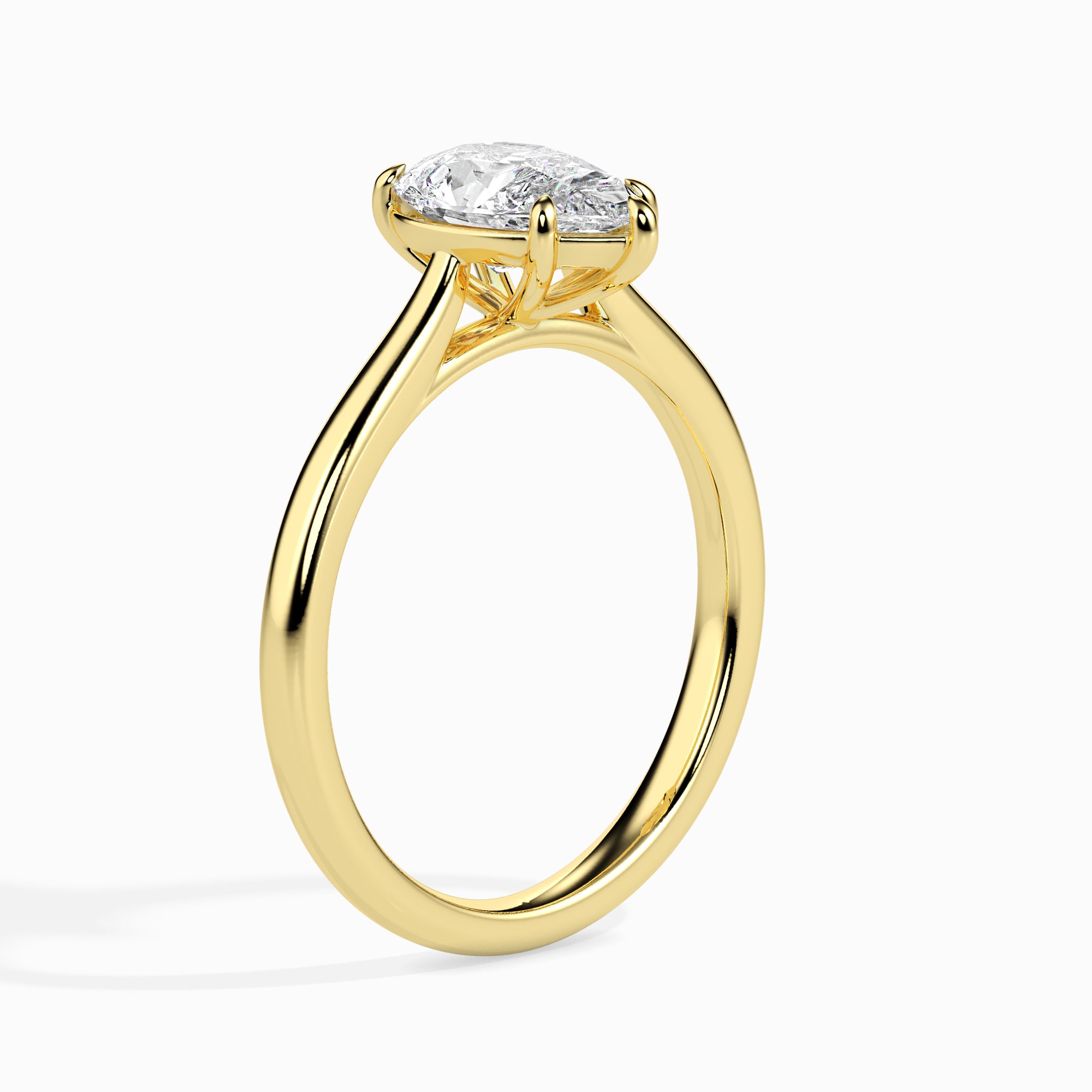 Pear Cut Solitaire Ring Right View