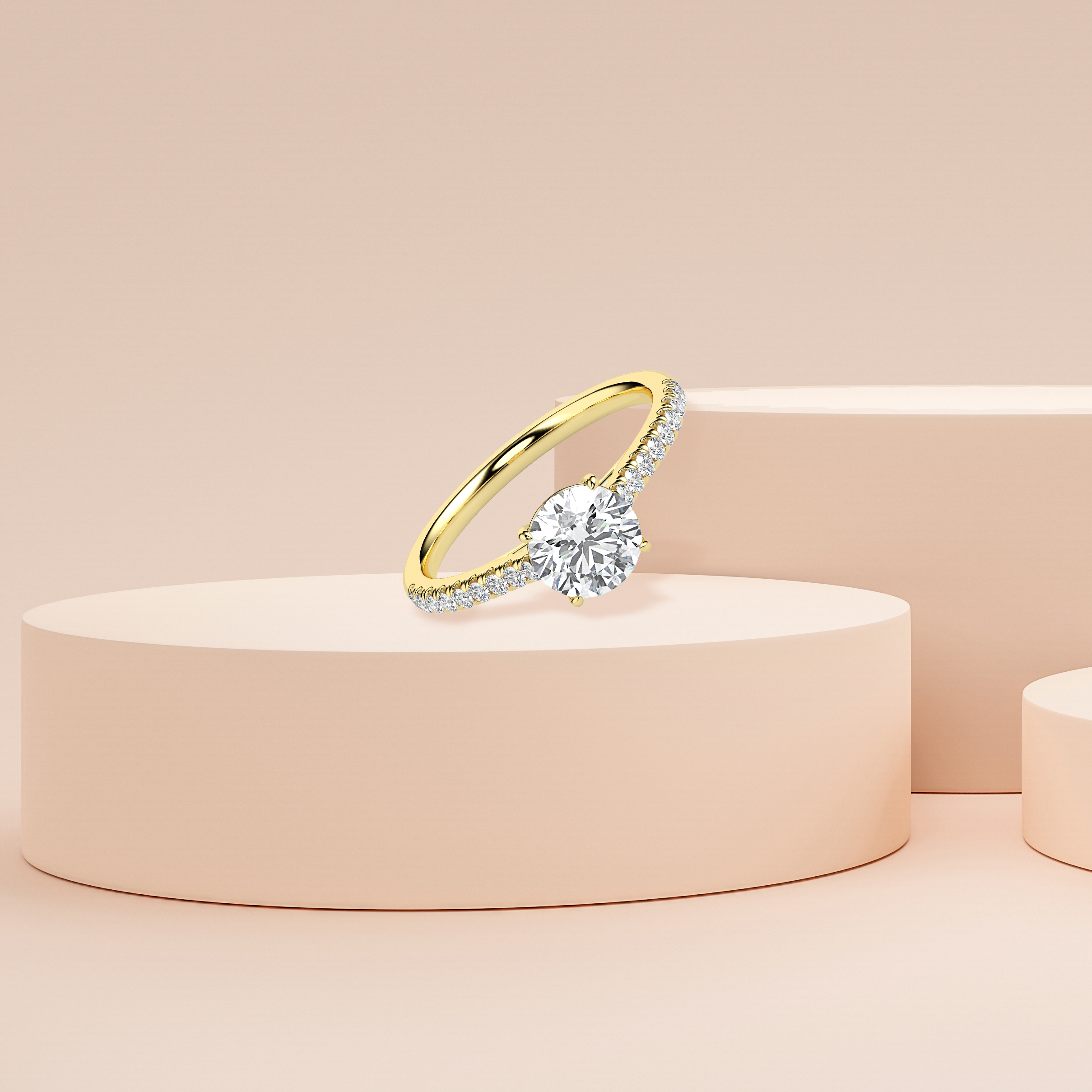 Sparkling Solitaire Diamond Ring Prospective View