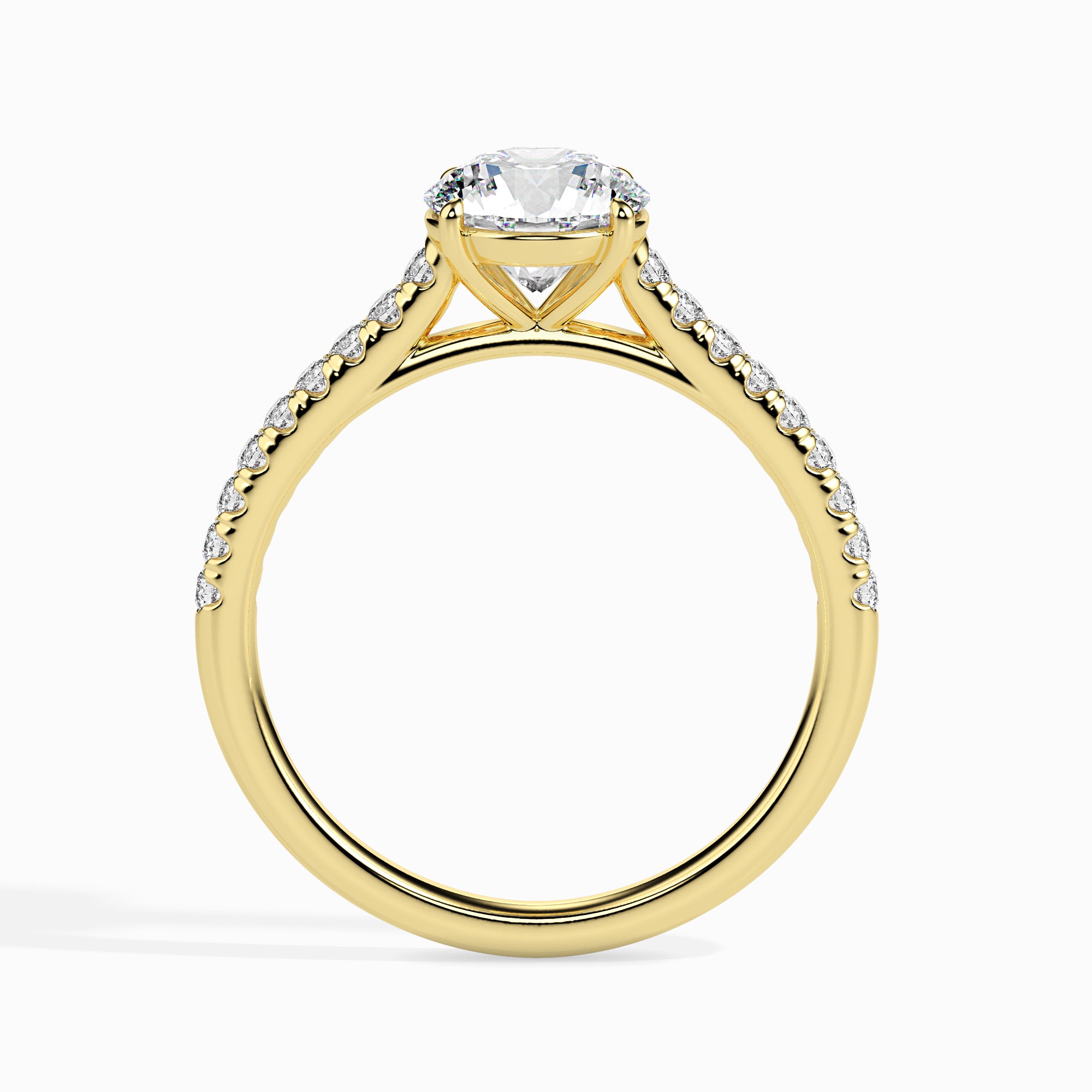 Sparkling Solitaire Diamond Ring Back View