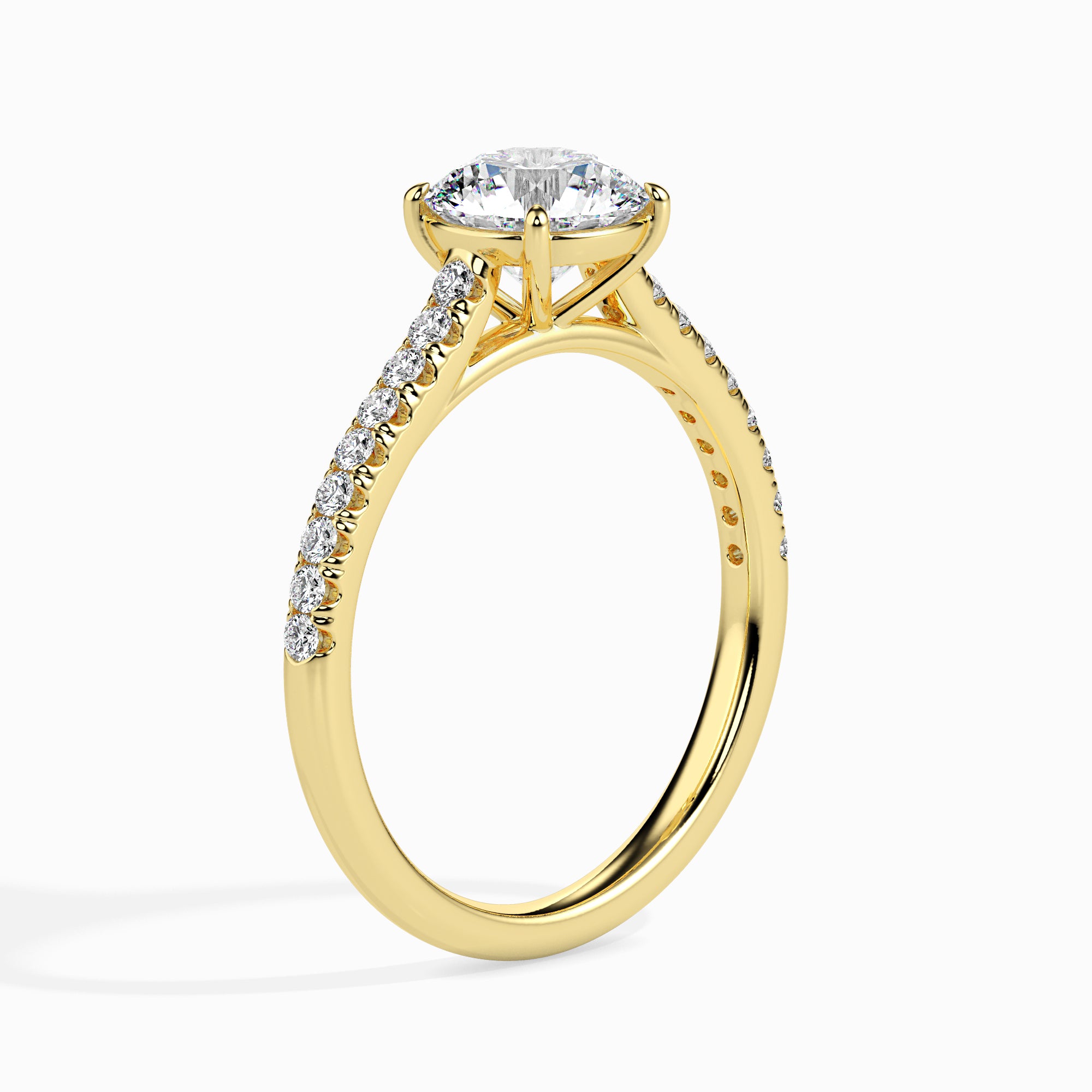Sparkling Solitaire Diamond Ring Right View