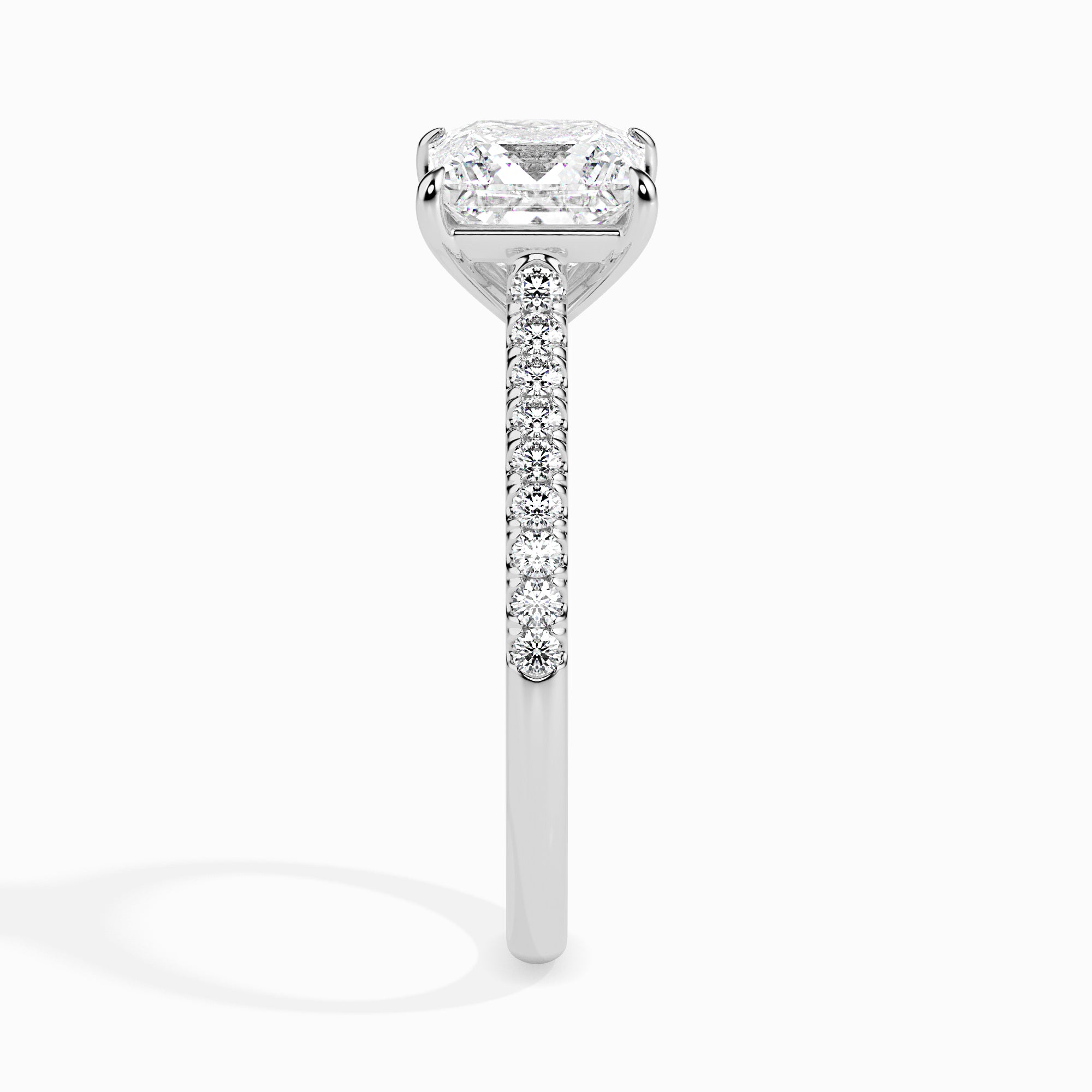 Emerald Cut Solitaire Ring Side View