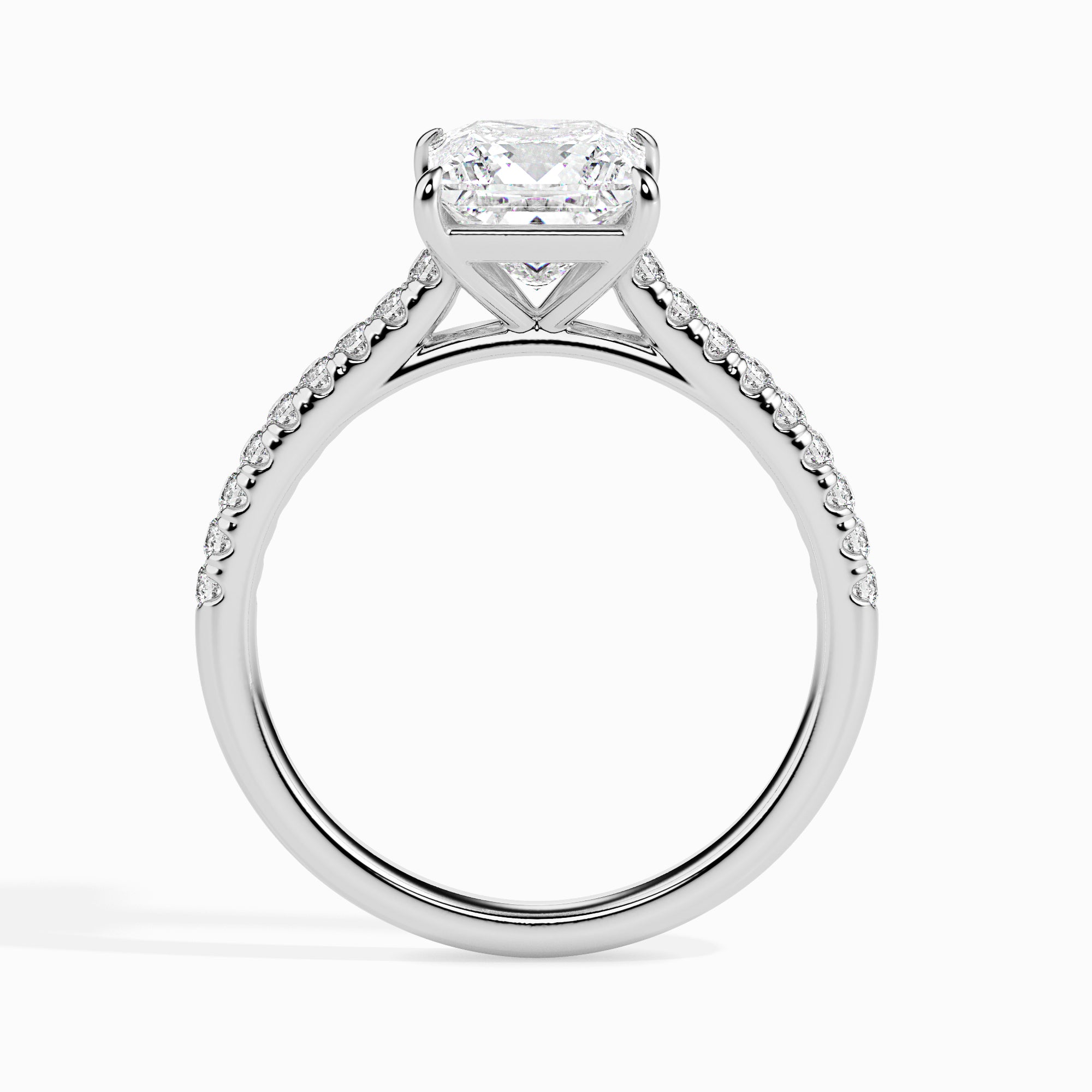 Princess Cut Solitaire Ring Back View