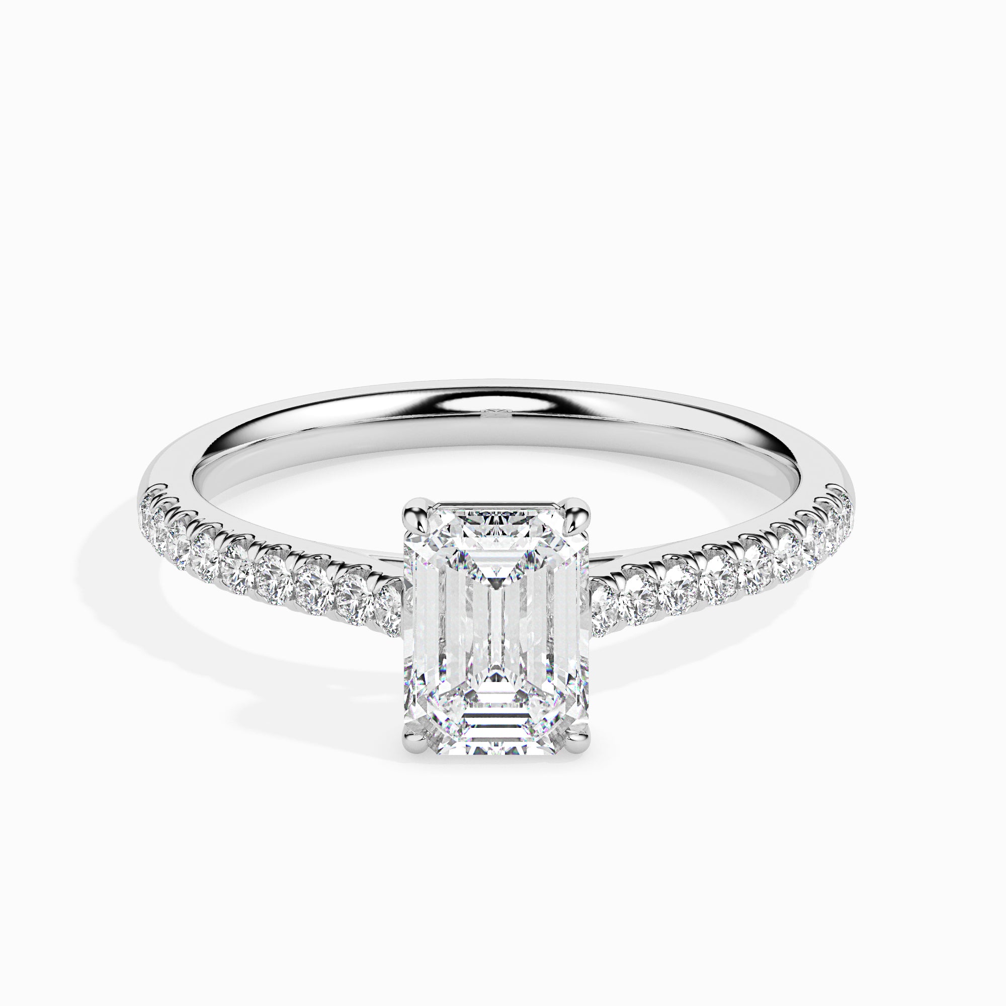 Emerald Cut Solitaire Ring Front View