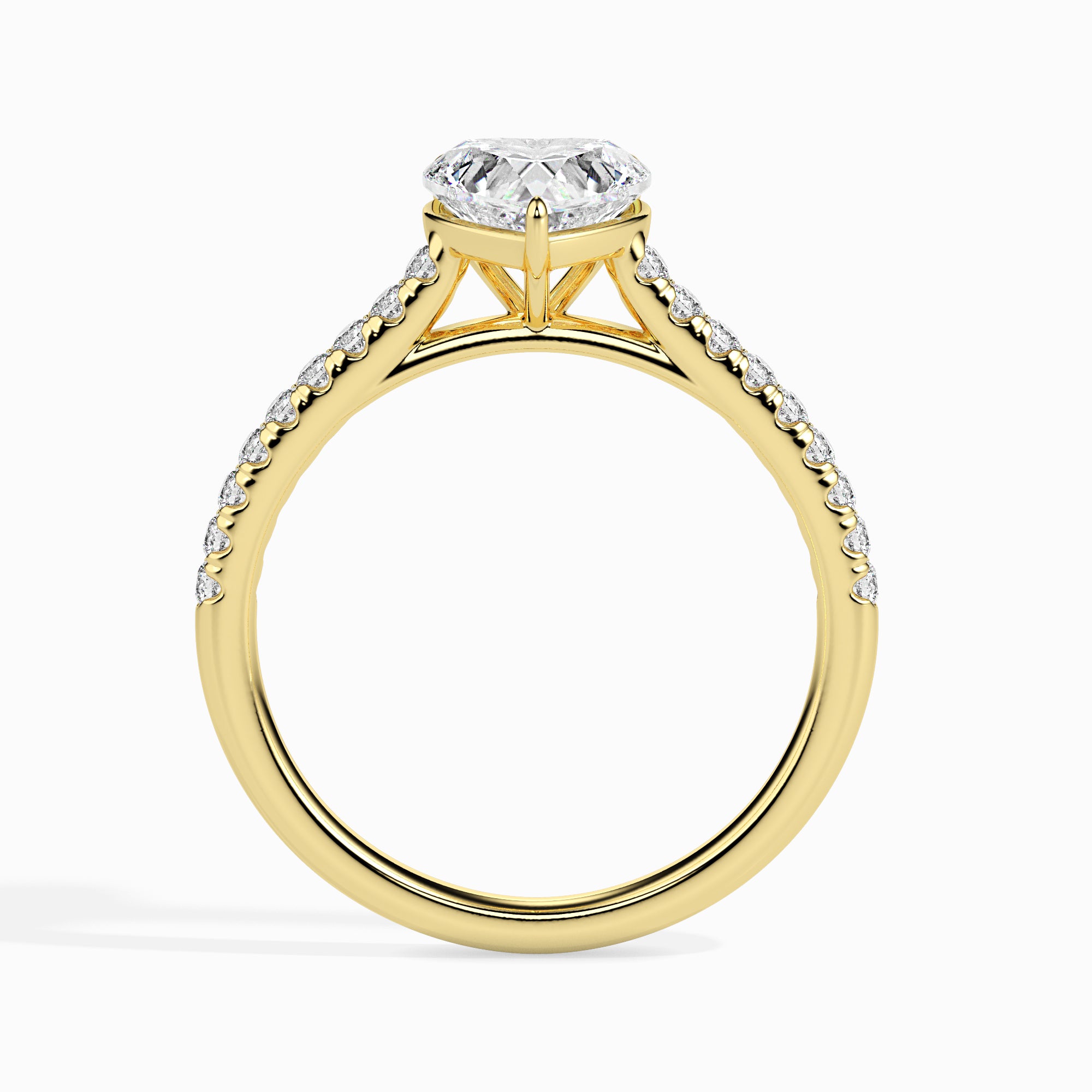 Heartfelt Solitaire Diamond Ring Back View