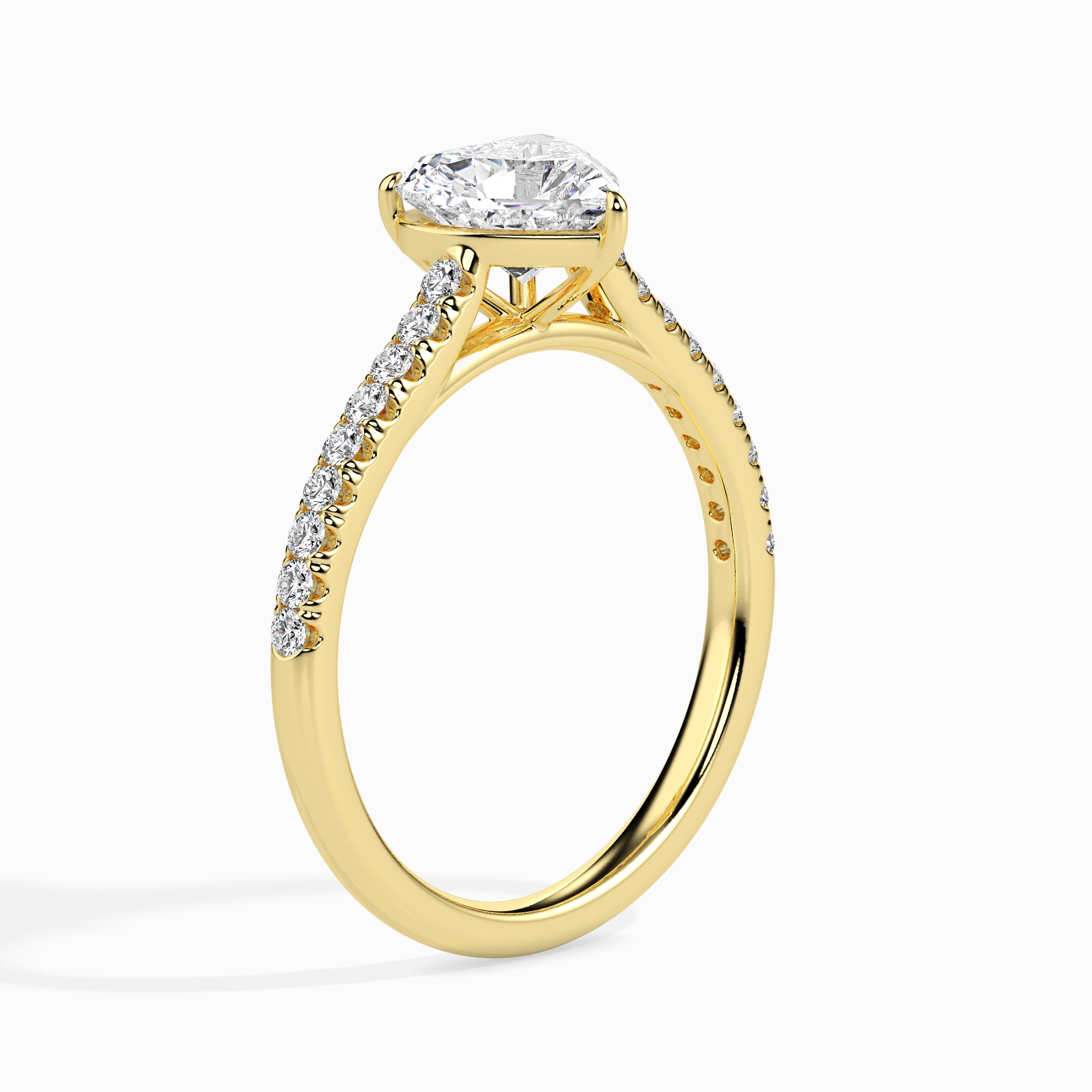 Heartfelt Solitaire Diamond Ring Right View