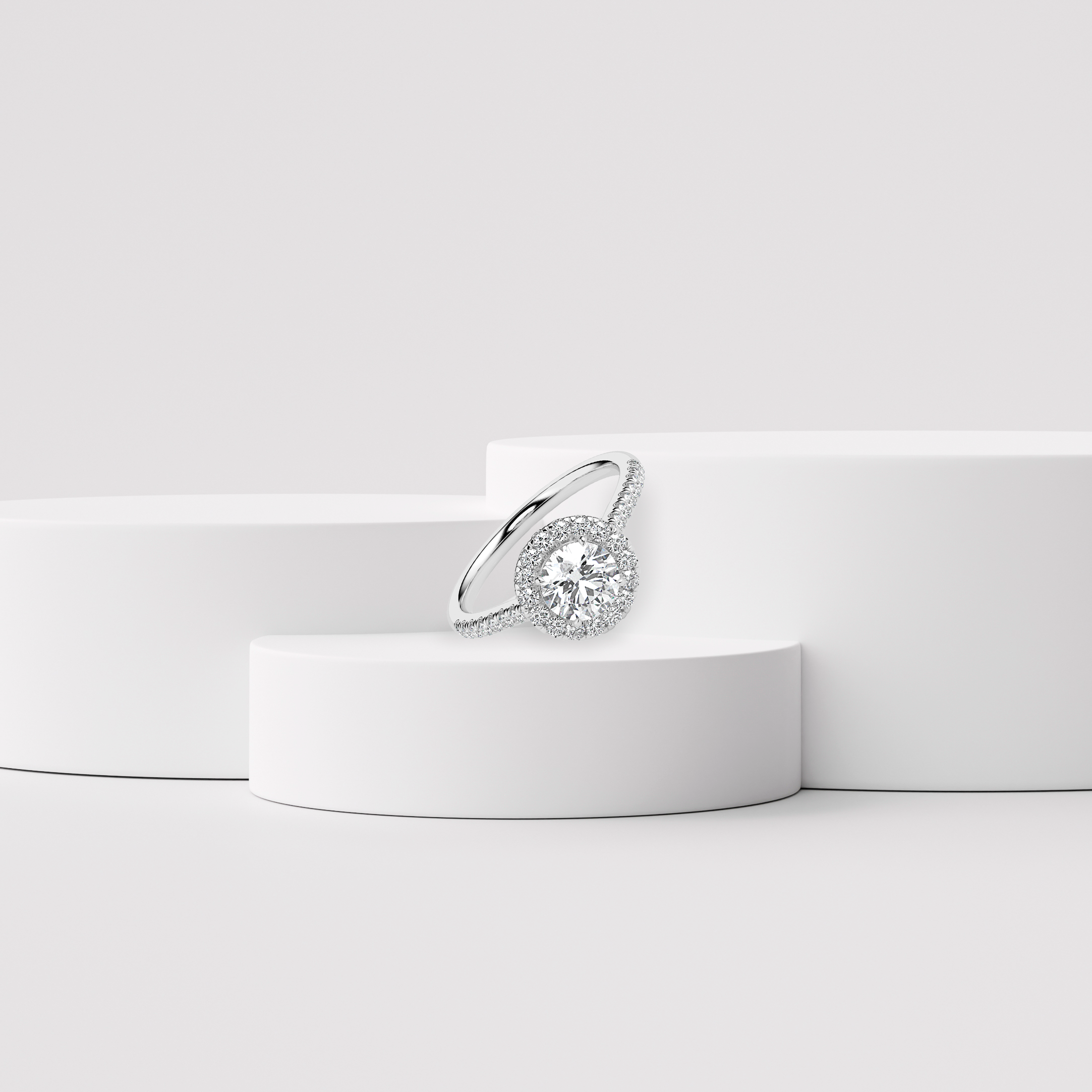 Queen Solitaire Diamond Ring Prospective View