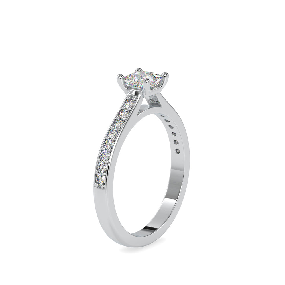 Sparkling Princess Cut Diamond Ring Side view