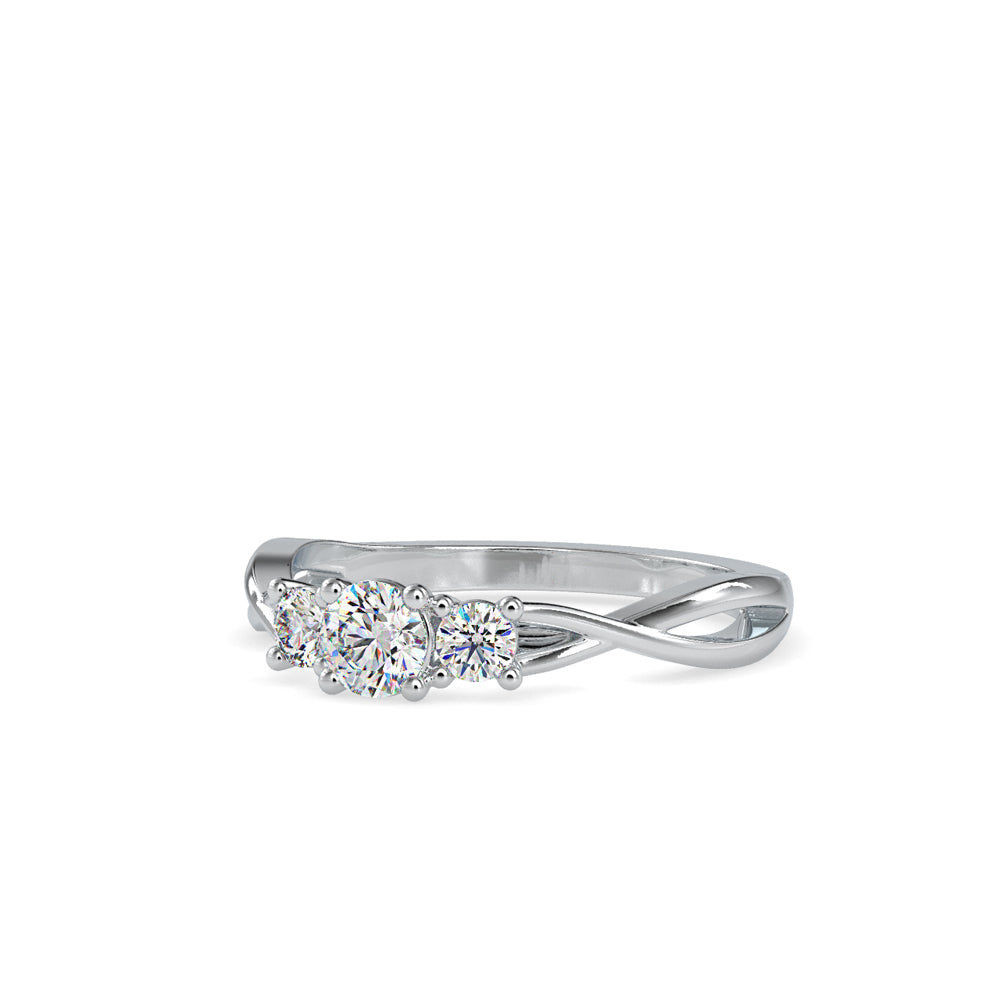 Timeless Three Stone Diamond Ring Right View in 9KT