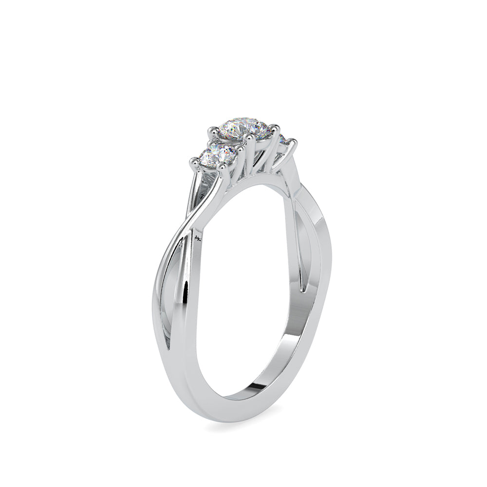 Timeless Three Stone Diamond Ring Side view