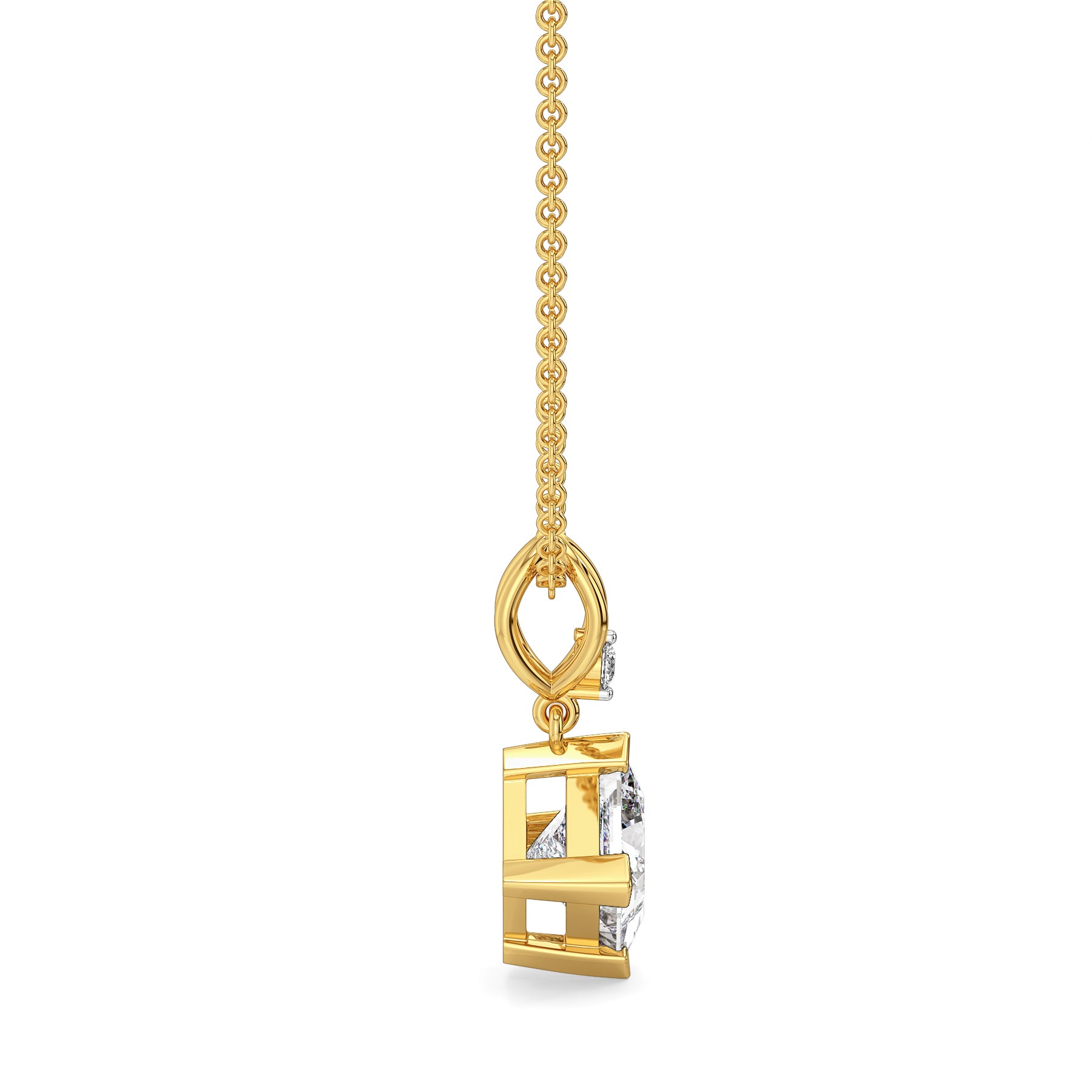2 CT Pretty Princess Solitaire Lab Diamond Pendant 9KT