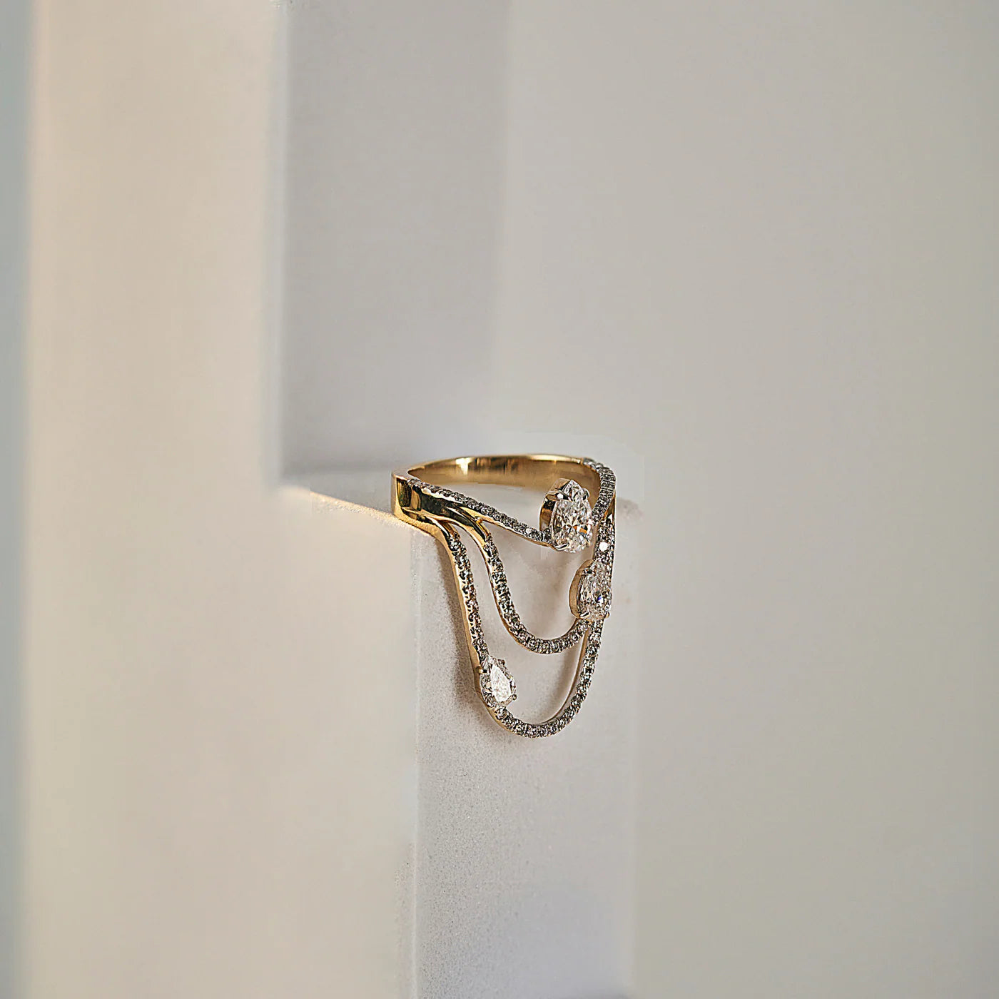 Three Pear Lab Grown Diamond Cocktail Ring_in_stock