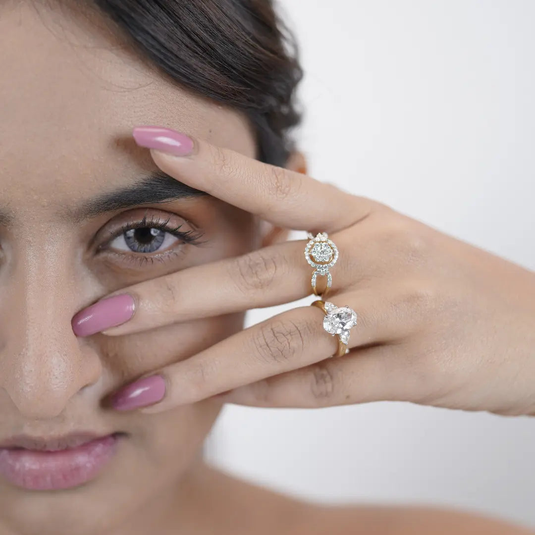 Lab-Grown Tri Solitaire Diamond Ring