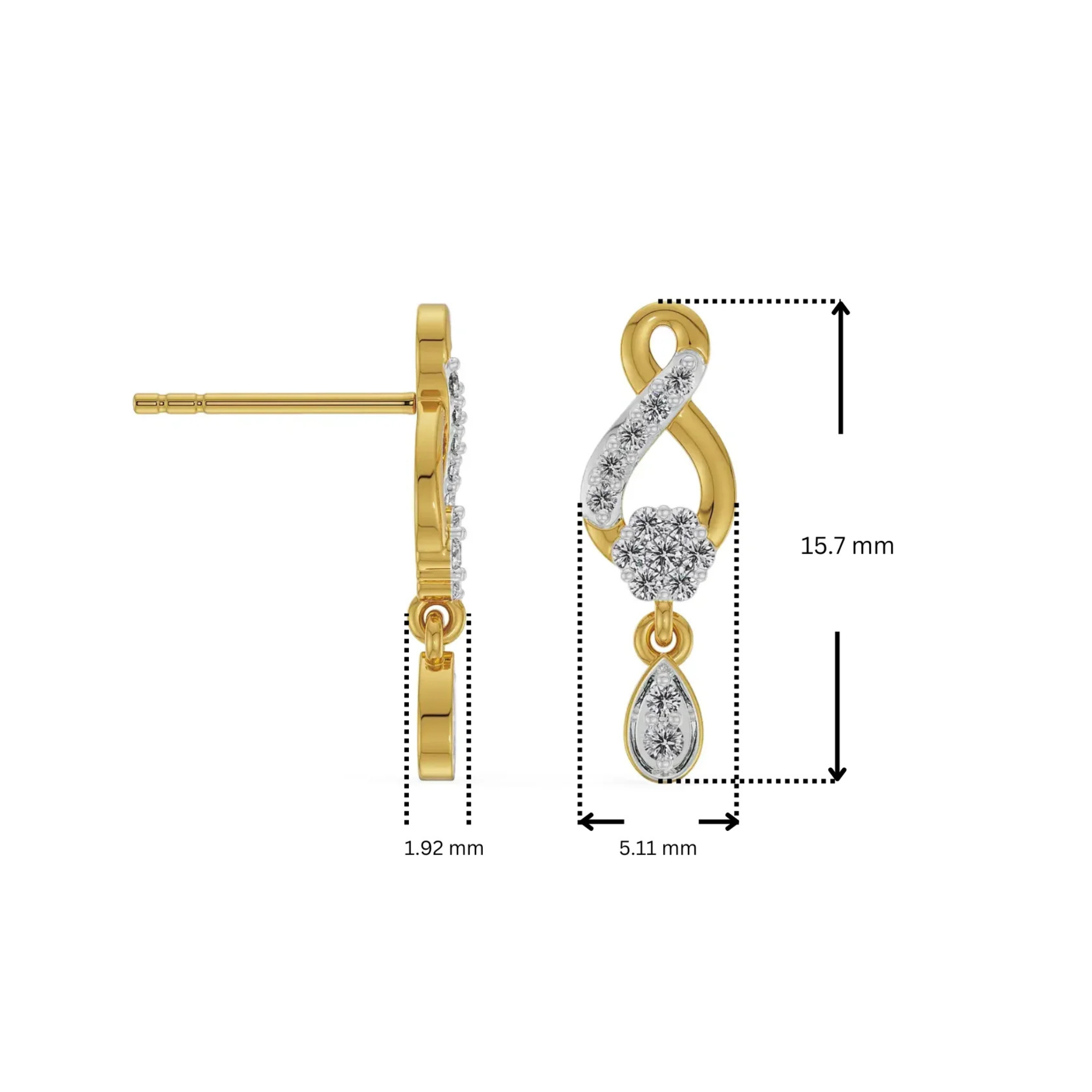 Shimmering Lab Grown Diamond Drop Earrings