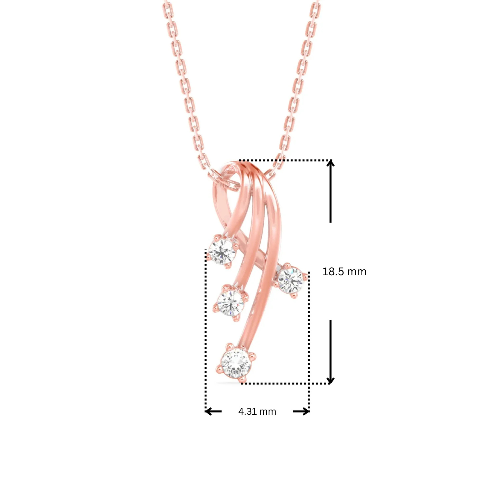 Dimension Guide for Eternal Charm Lab Grown Diamond Pendant