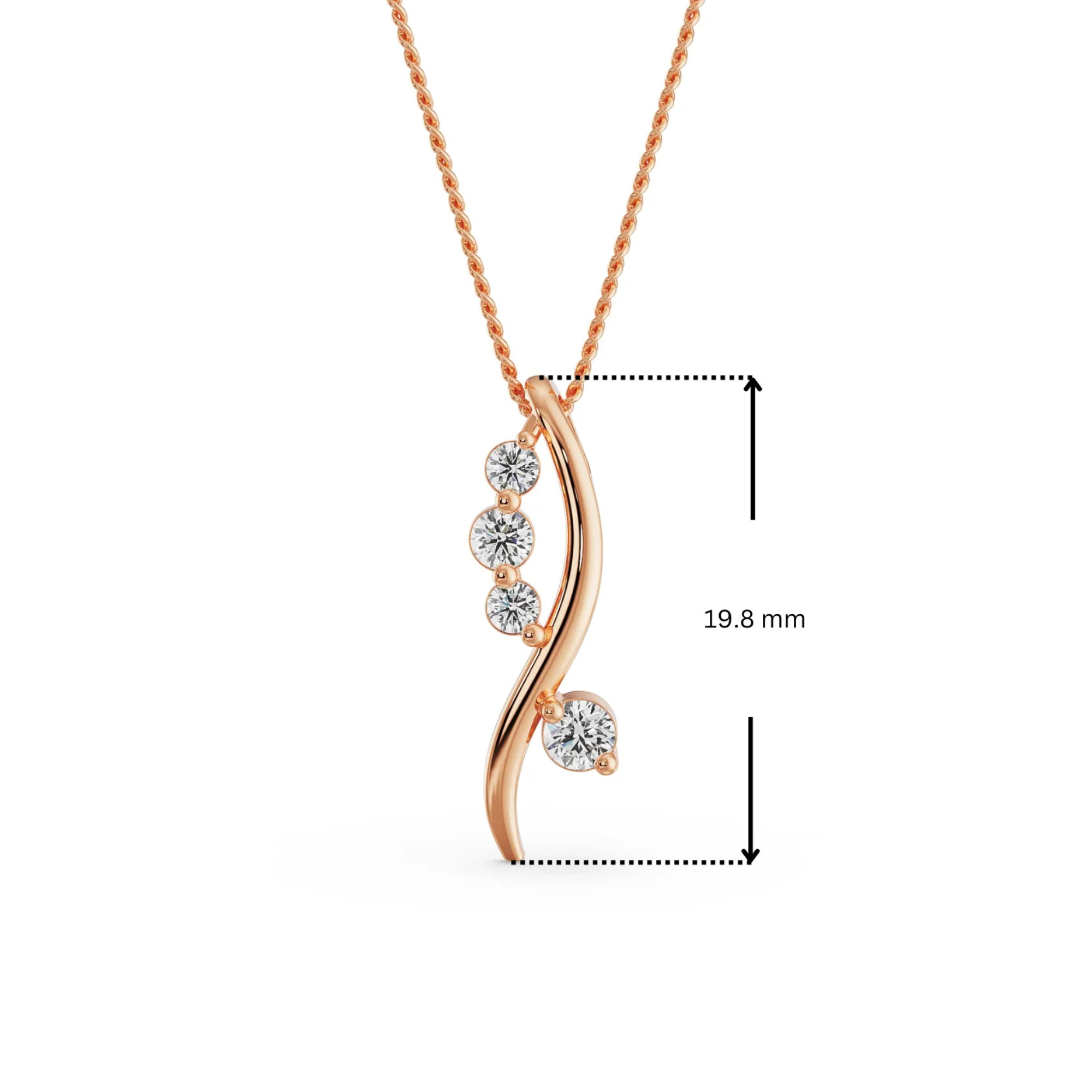 Dimension Guide for Lab Grown Diamond Quad Pendant