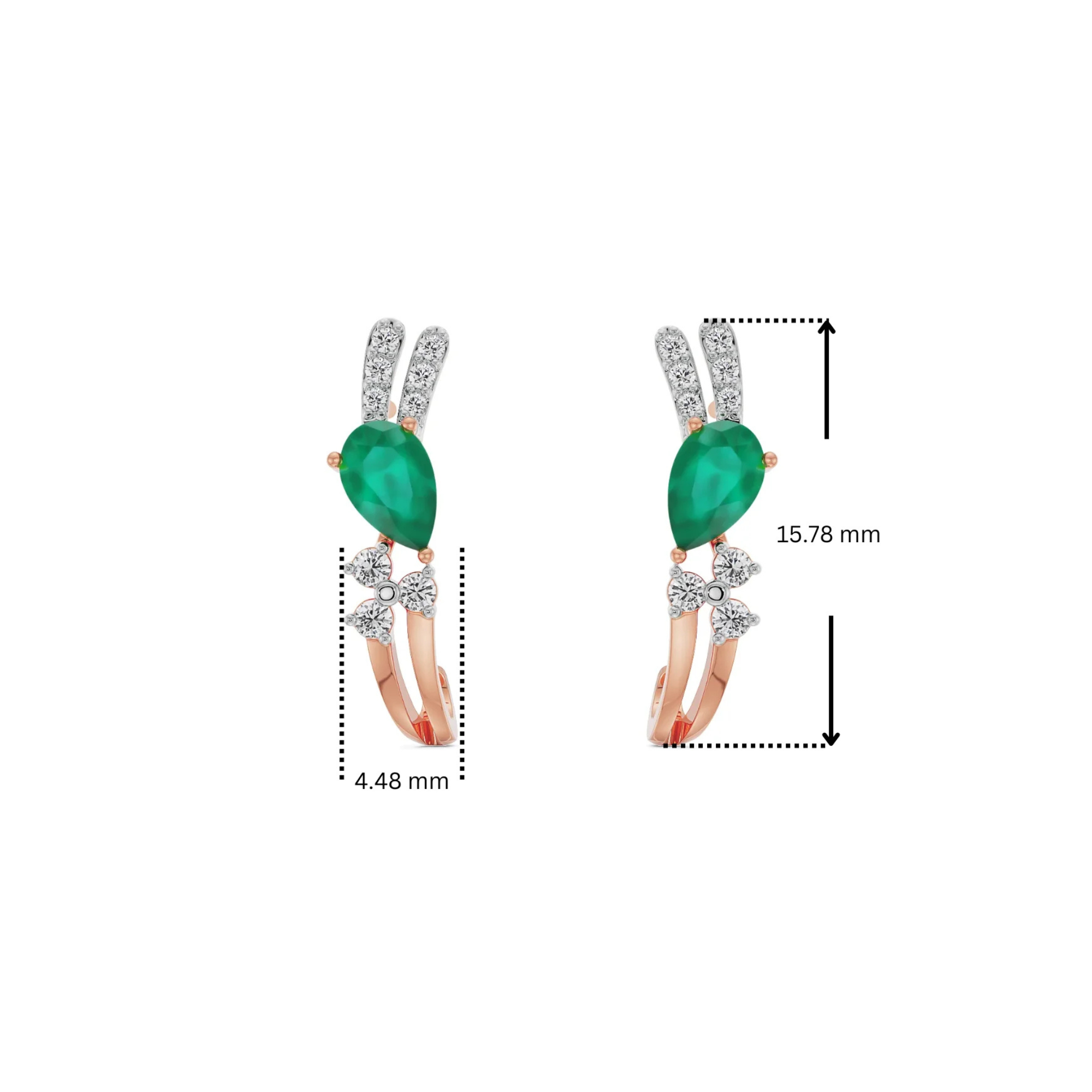 Regal Pear Emerald Lab Grown Diamond Hoops