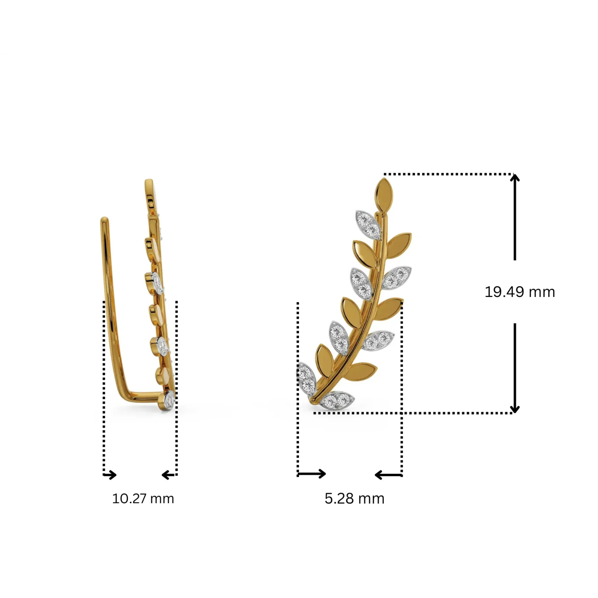 Leafy Luxe Lab Grown Diamond Earrings