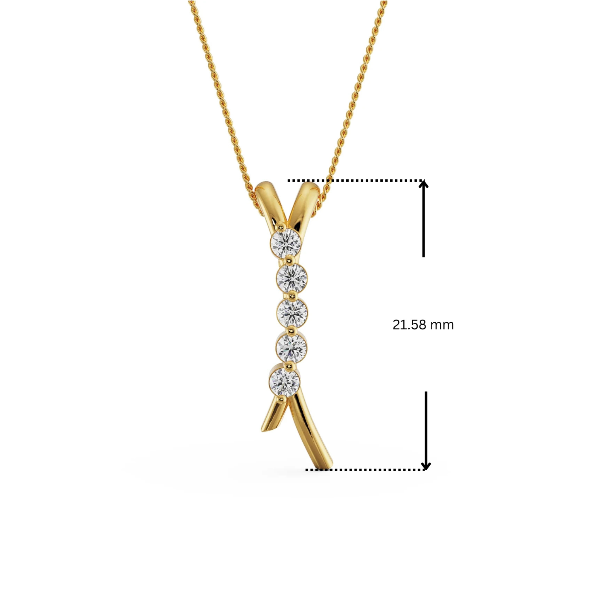 Dimension Guide for Five Stone Lab Grown Diamond Pendant