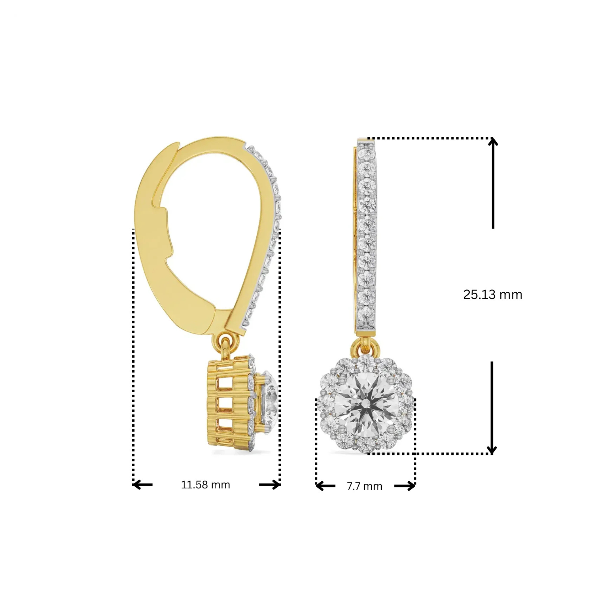 Round Halo Lab Grown Diamond Dangler Earrings_in-stock