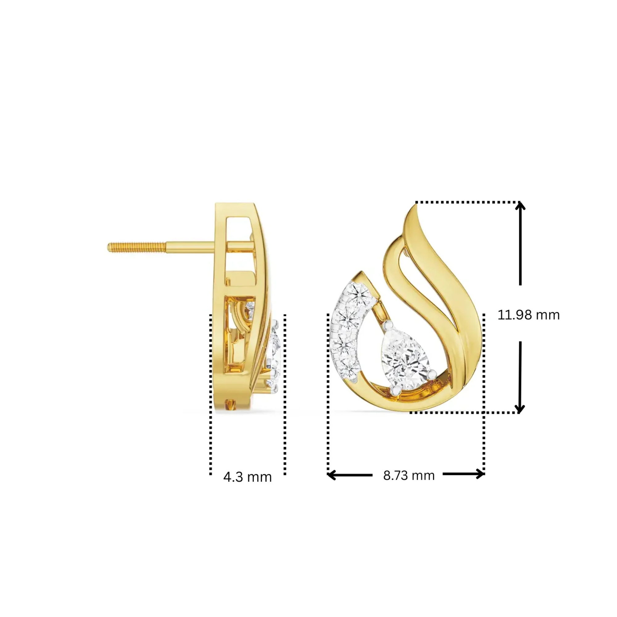 Pear Swan Lab Grown Diamond Studs