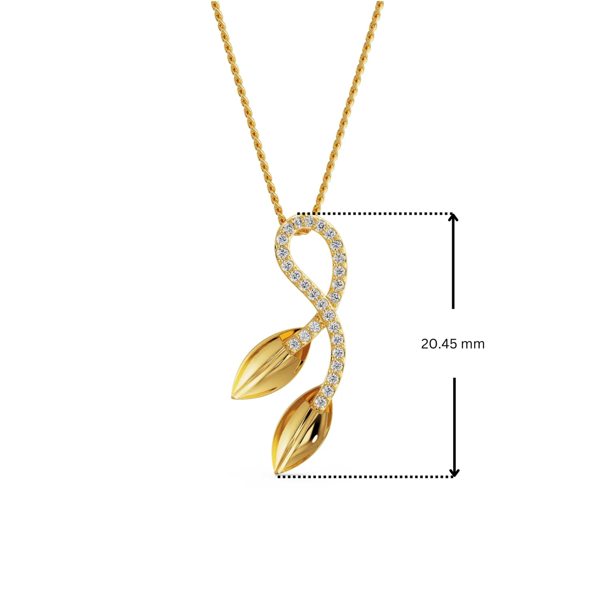 Lab Grown Diamond Leaf Fusion Pendant_in-stock