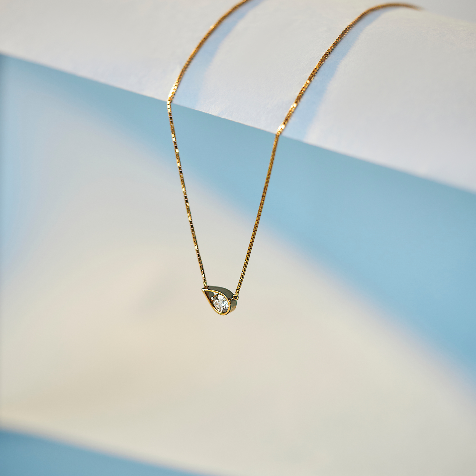 Tilted Lab Diamond Solitaire Necklace