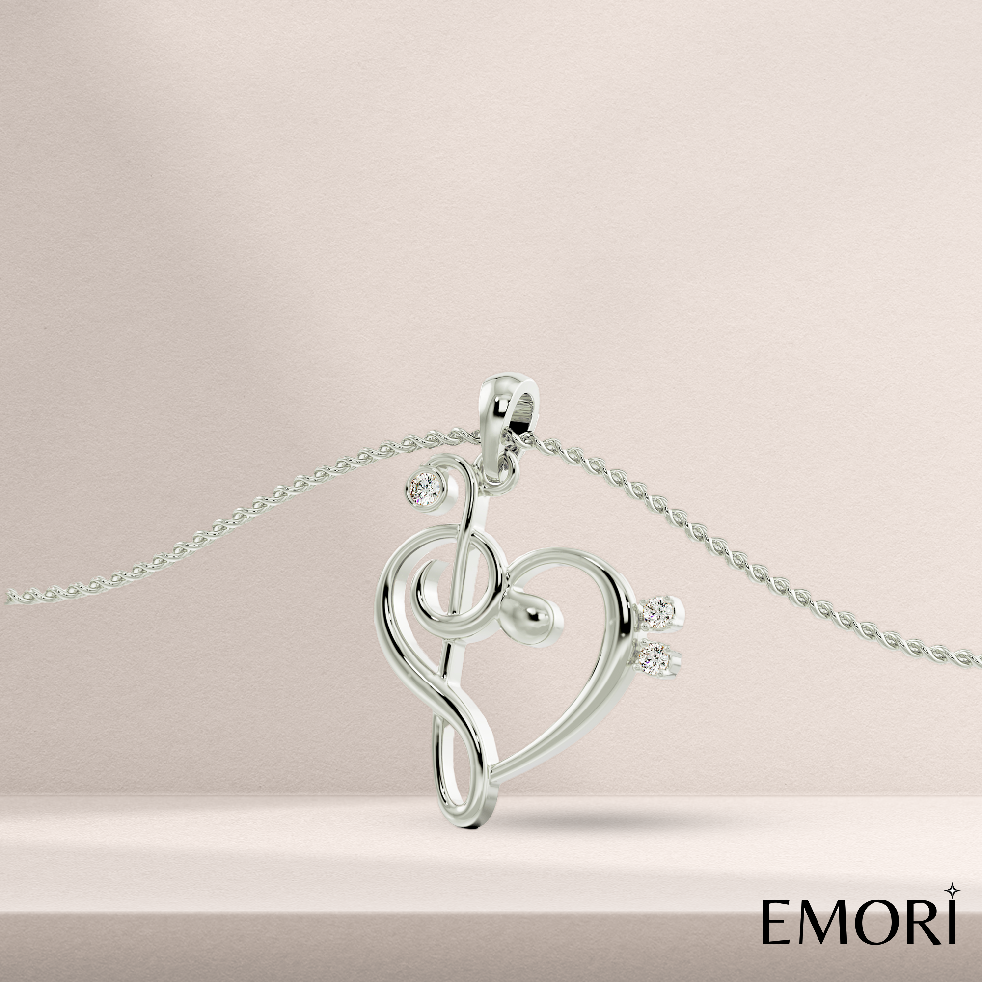 Heart Beat Lab Grown Diamond Pendant