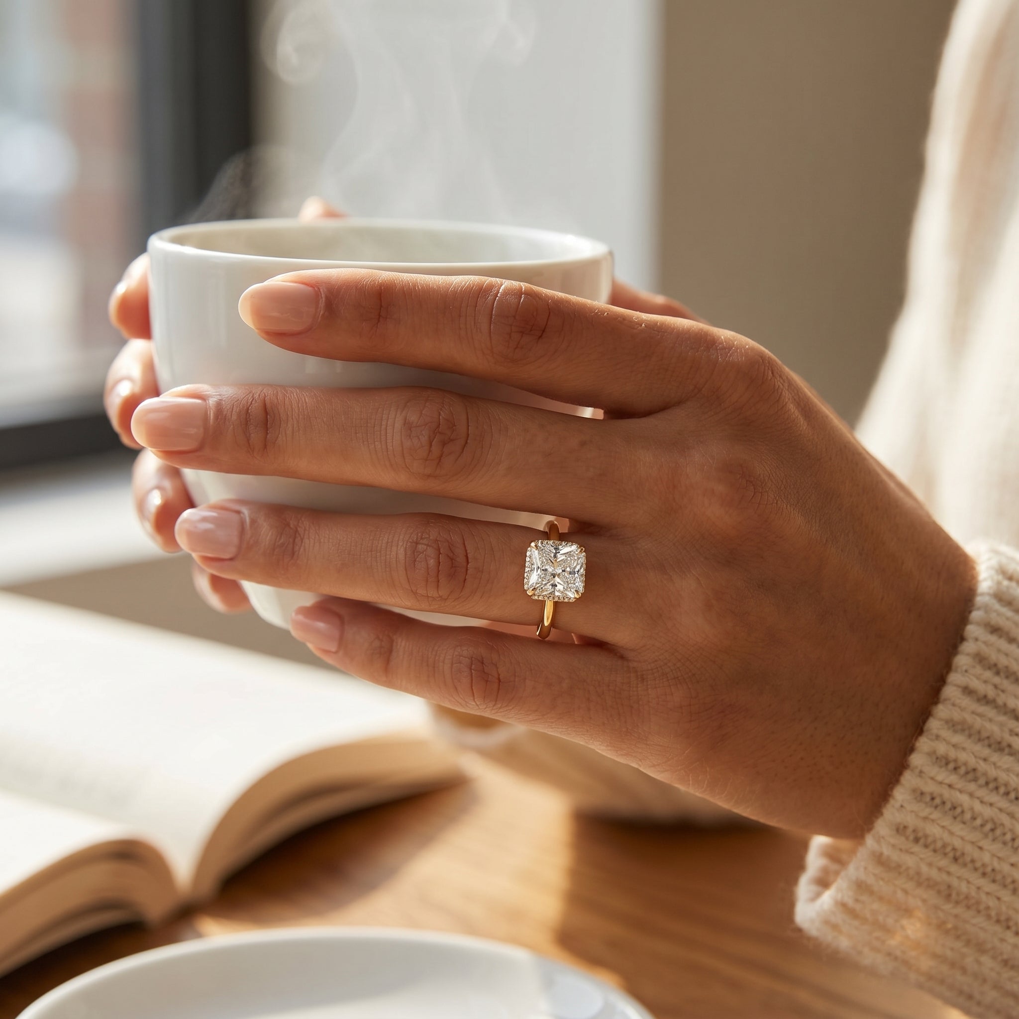 Emerald Square Lab Diamond Ring