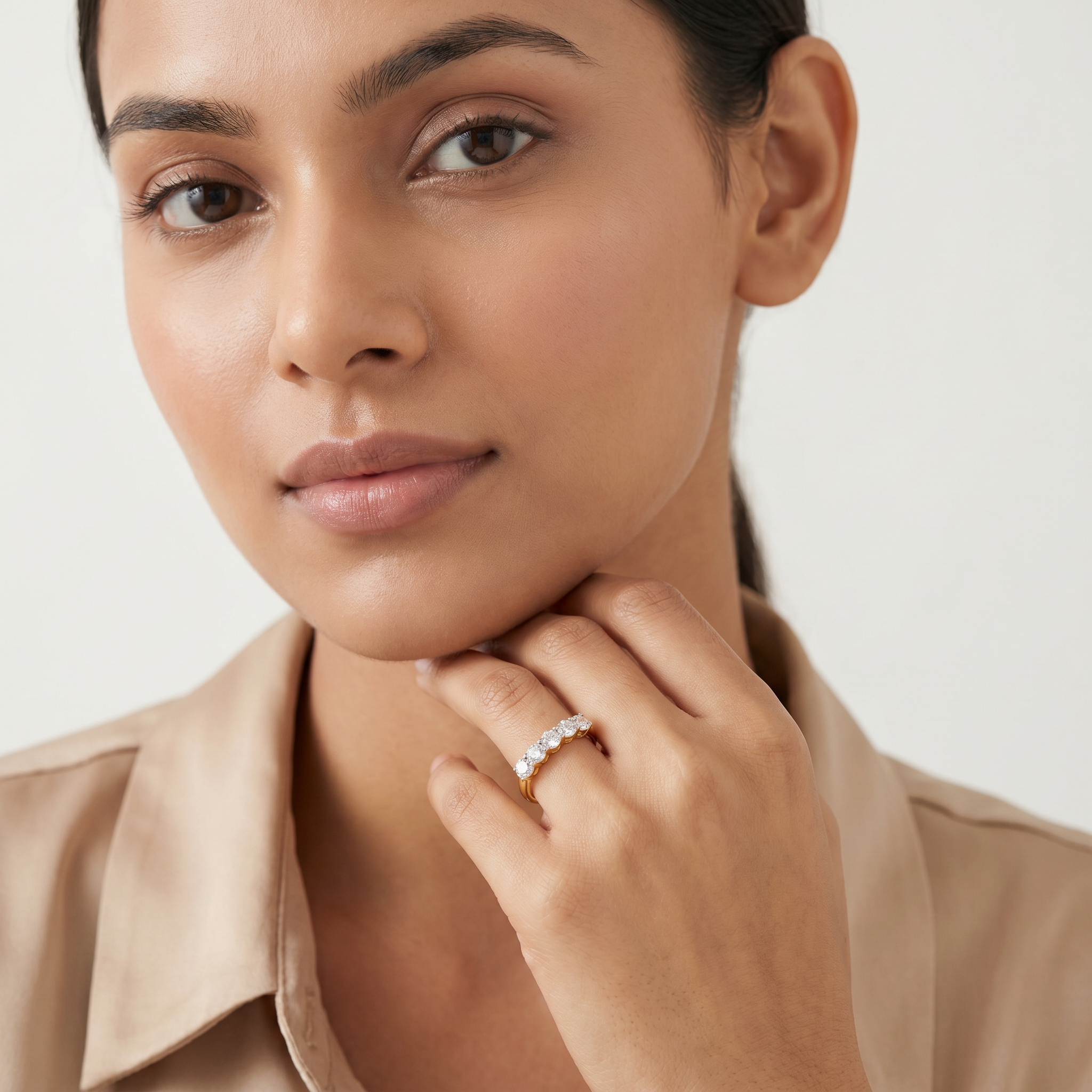 Golden Glow Quintet Lab Diamond Ring