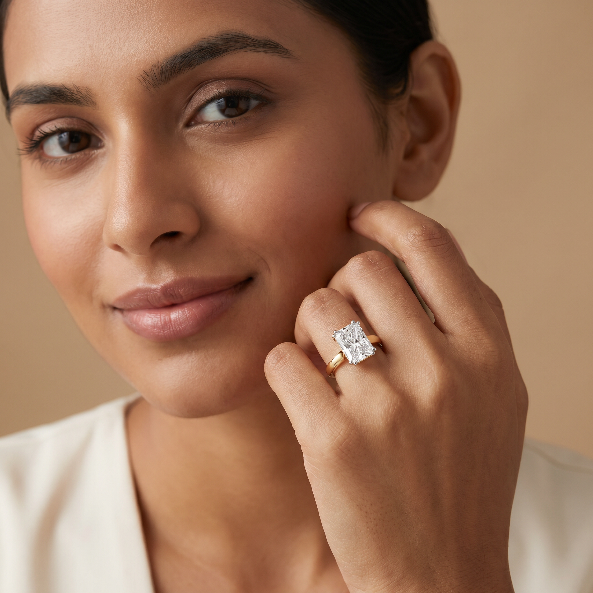 Lume Emerald Lab Grown Diamond Ring