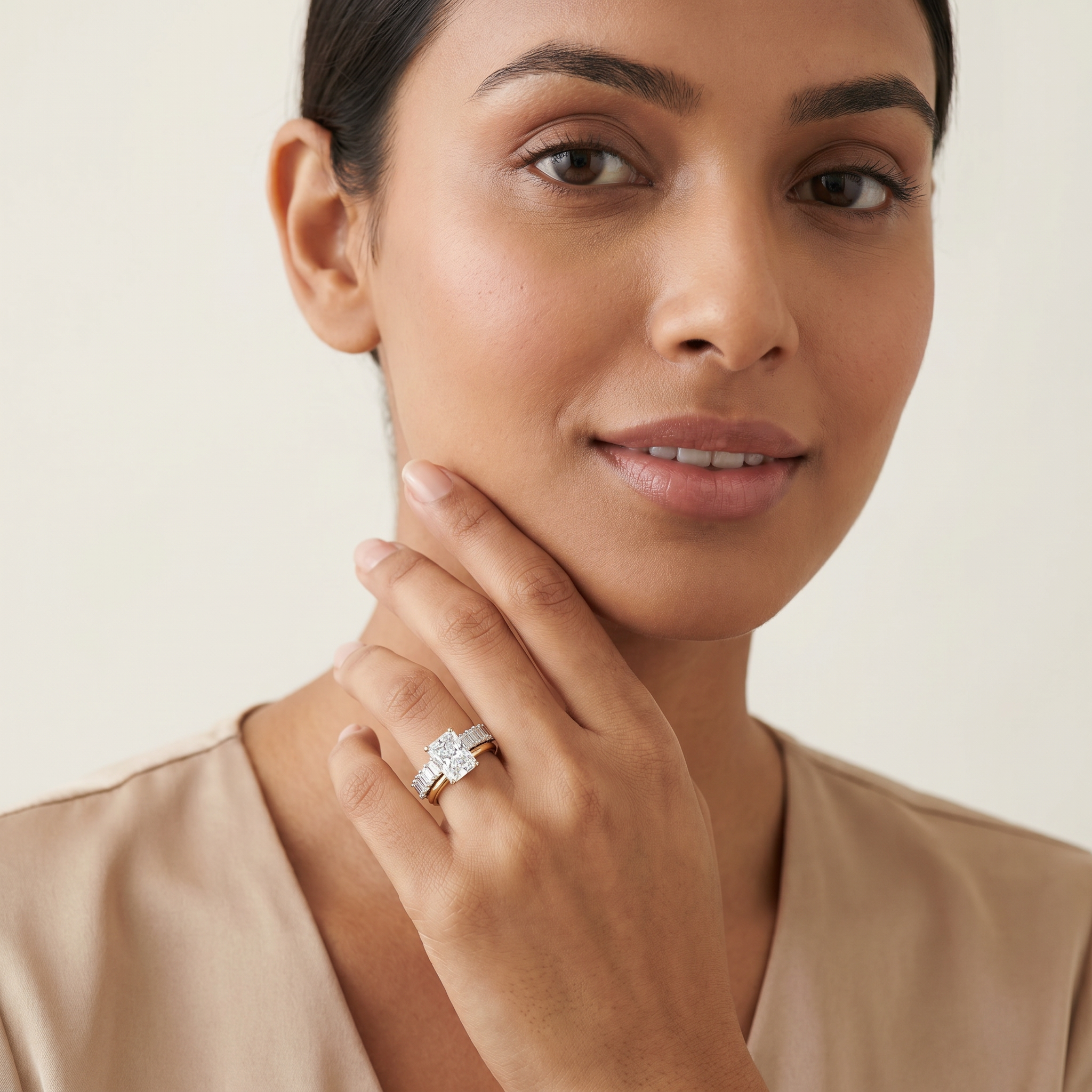 Emerald Radiance Lab Grown Diamond Stackable Ring