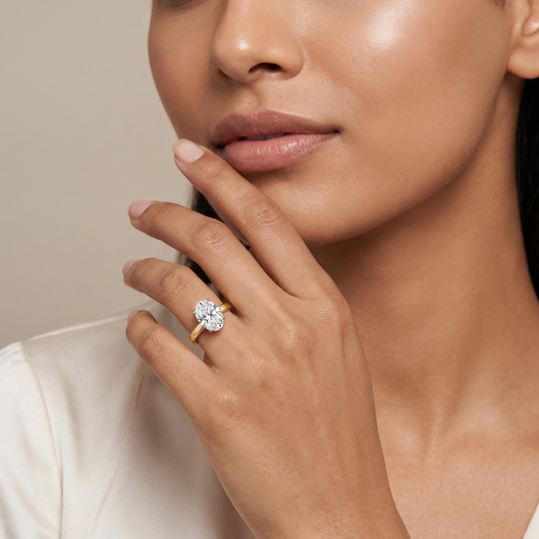 The Elegance Oval Lab Grown Diamond Solitaire Ring