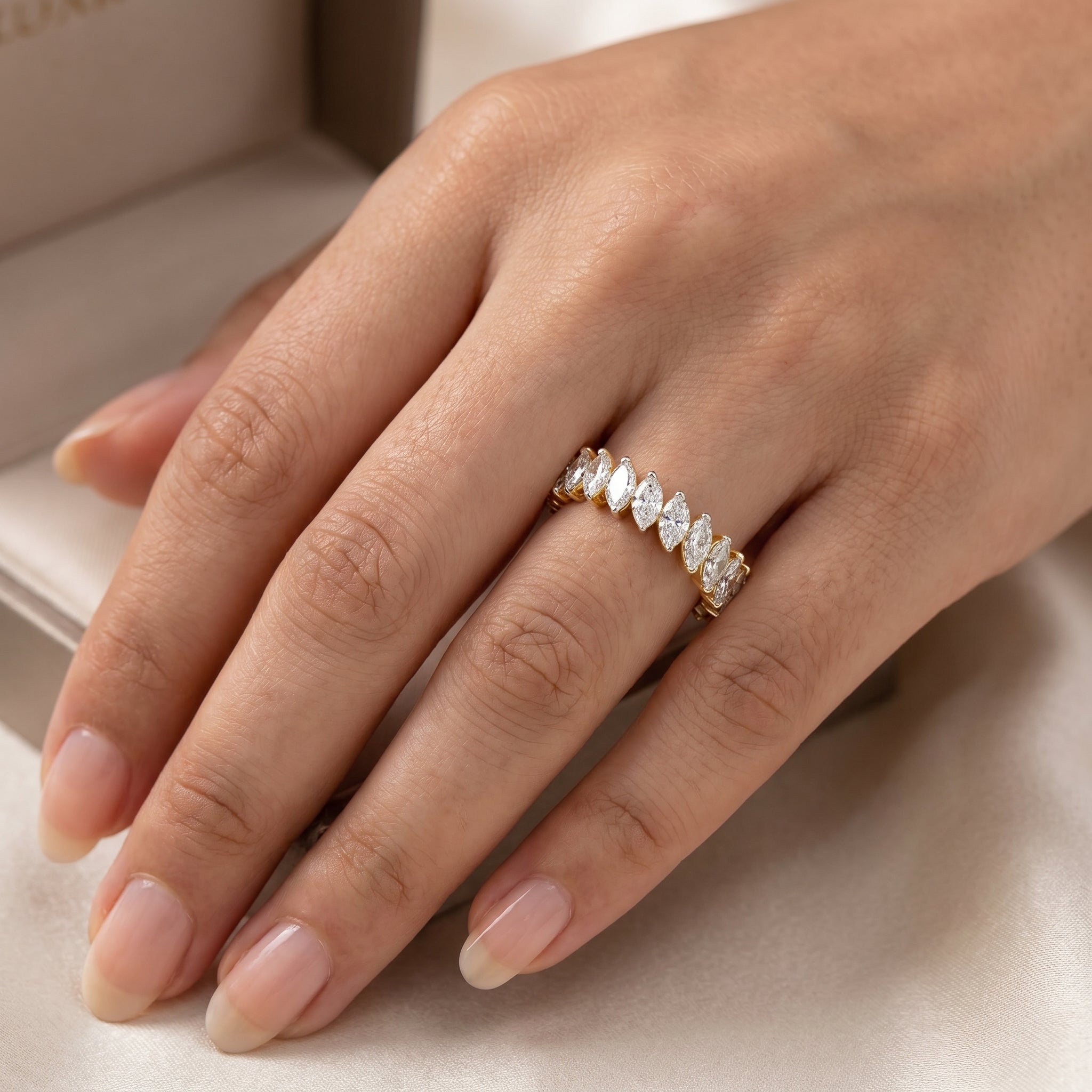 Marquise Eternity Lab Diamond Ring