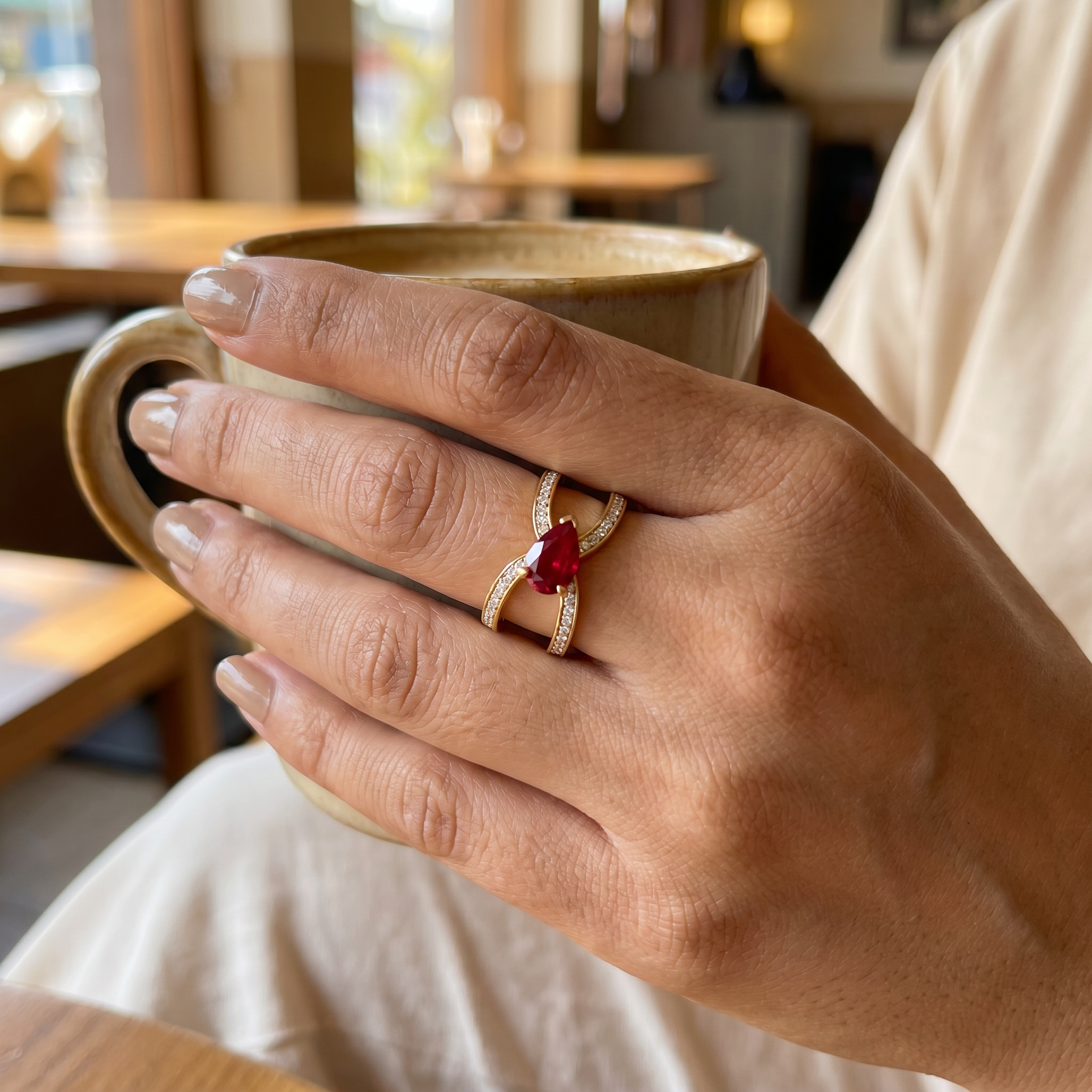 Ethereal Ruby Lab Grown Diamond Ring