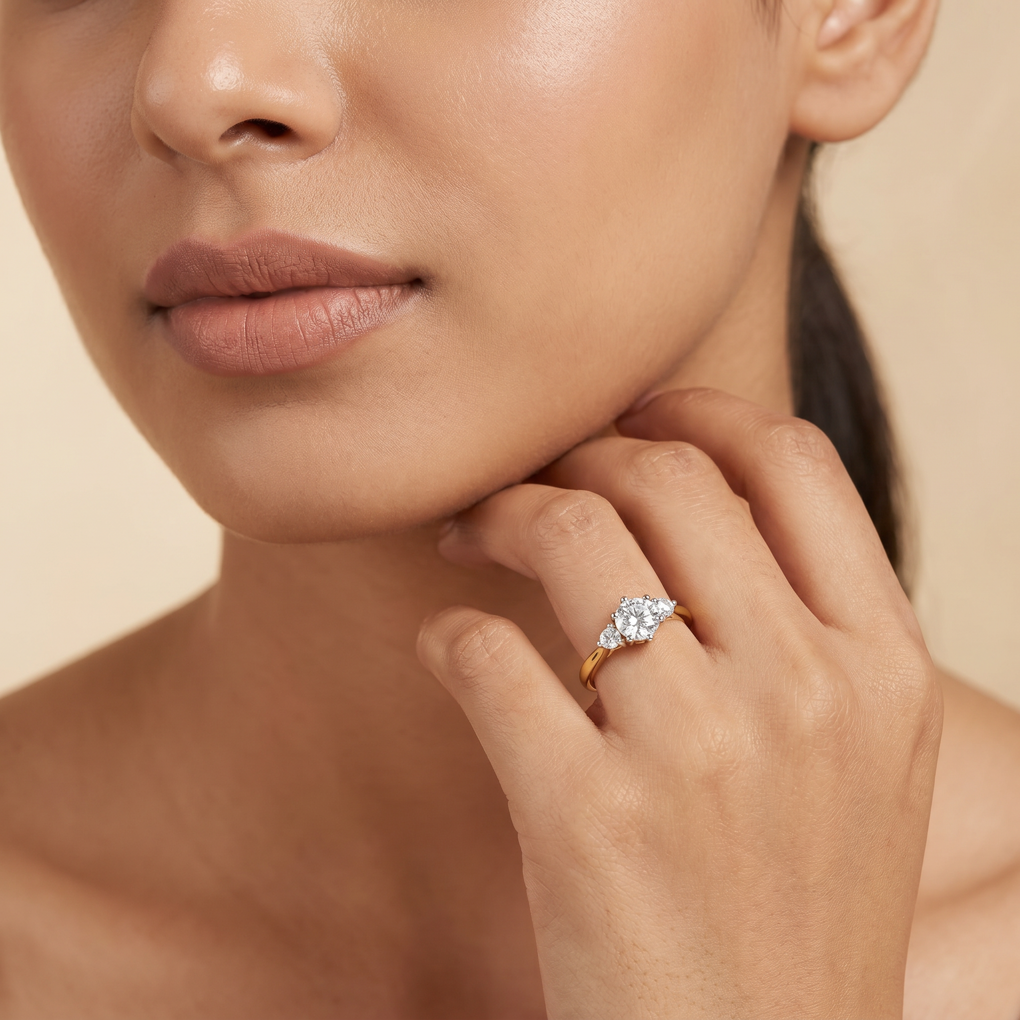 Melissa Tri Lab Diamond Engagement Ring