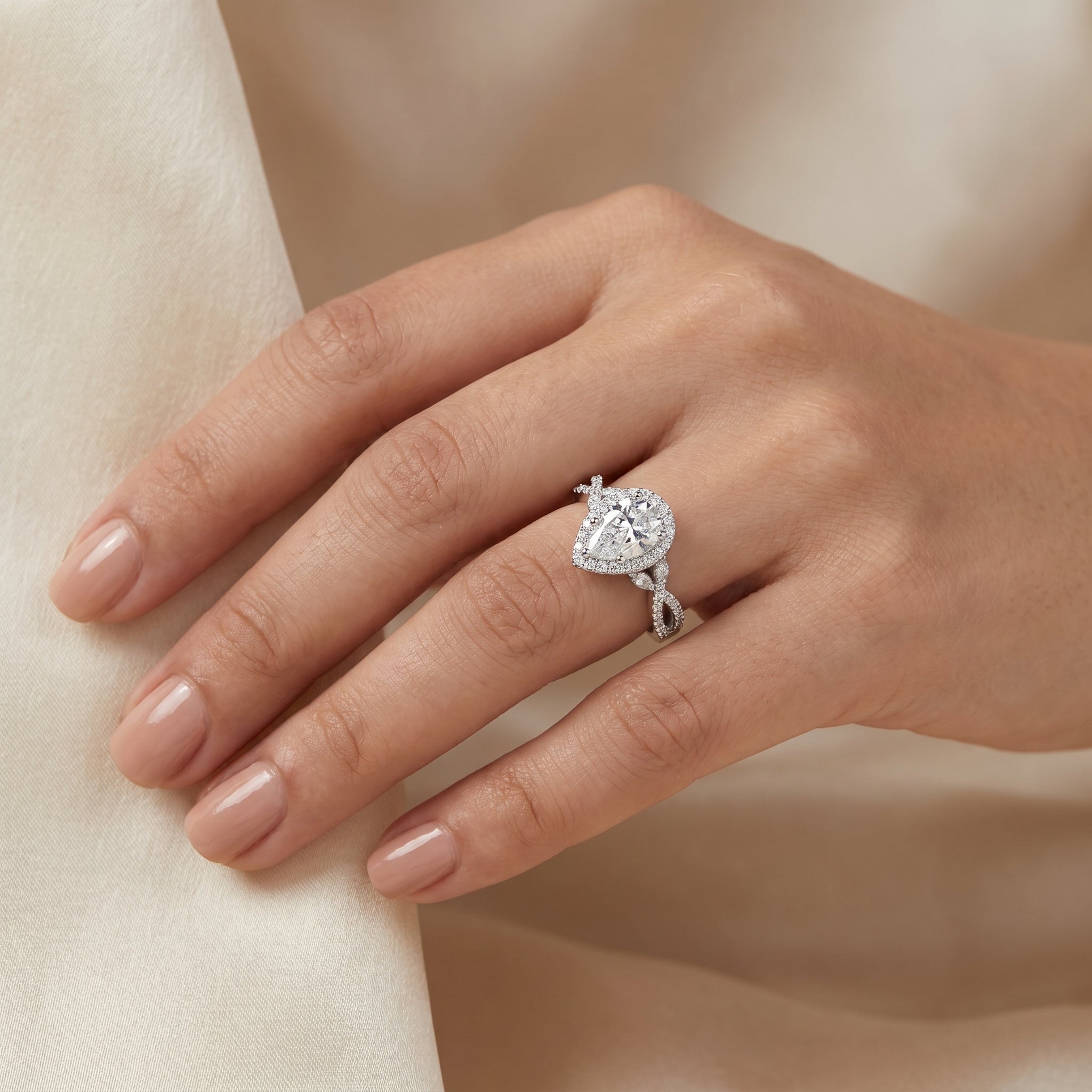 Yasmine Marquise Lab Diamond Engagement Ring