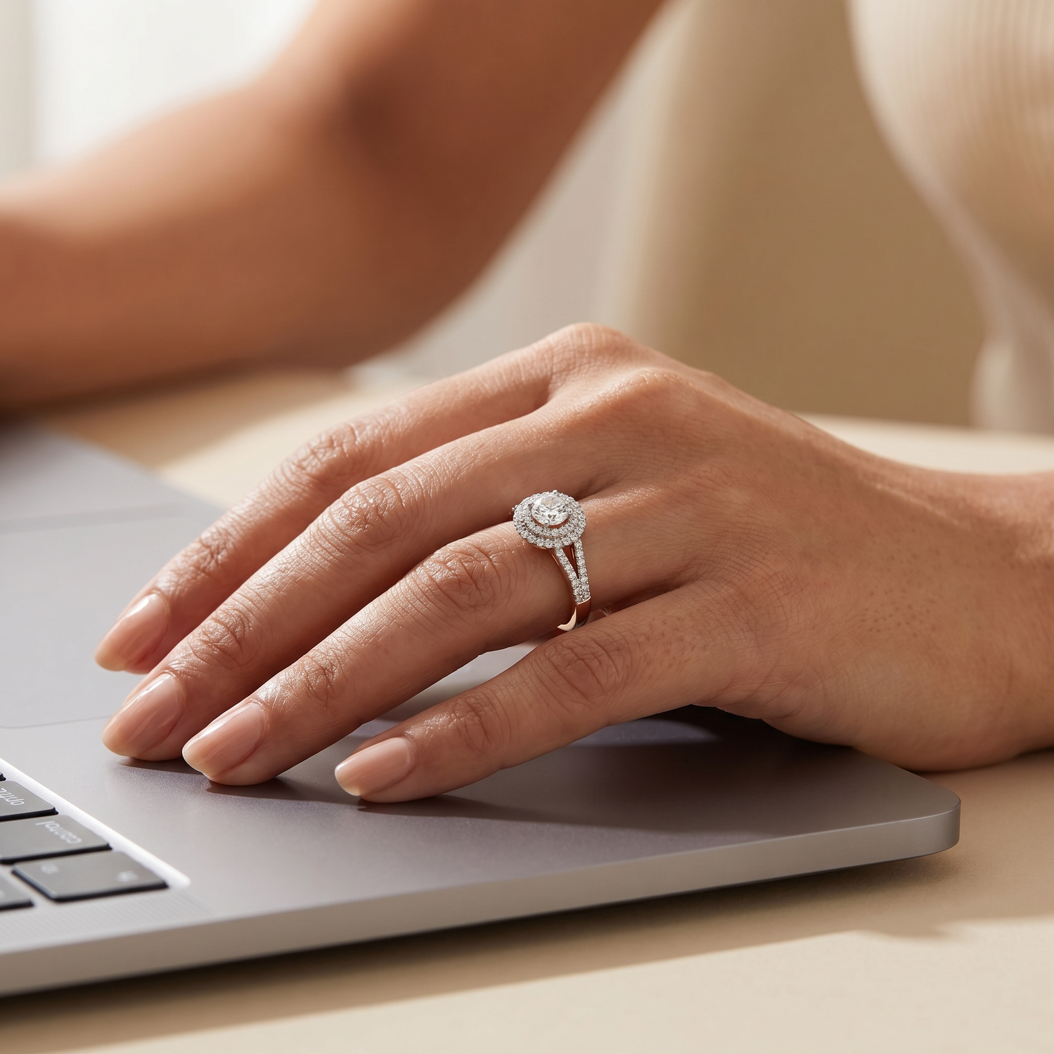 Riha Halo Clustered Diamond Ring