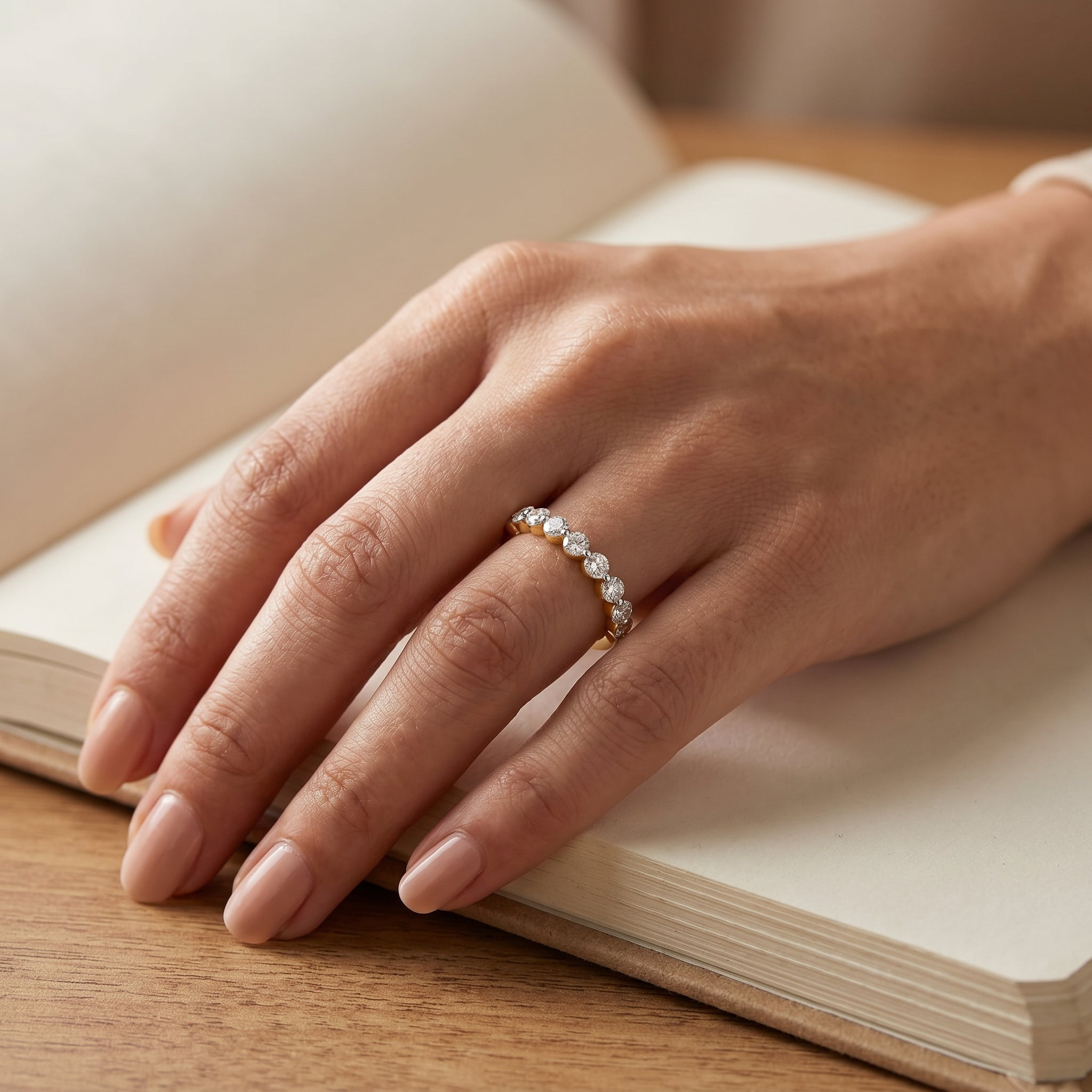 Round Half Lab Grown Diamond Eternity Band