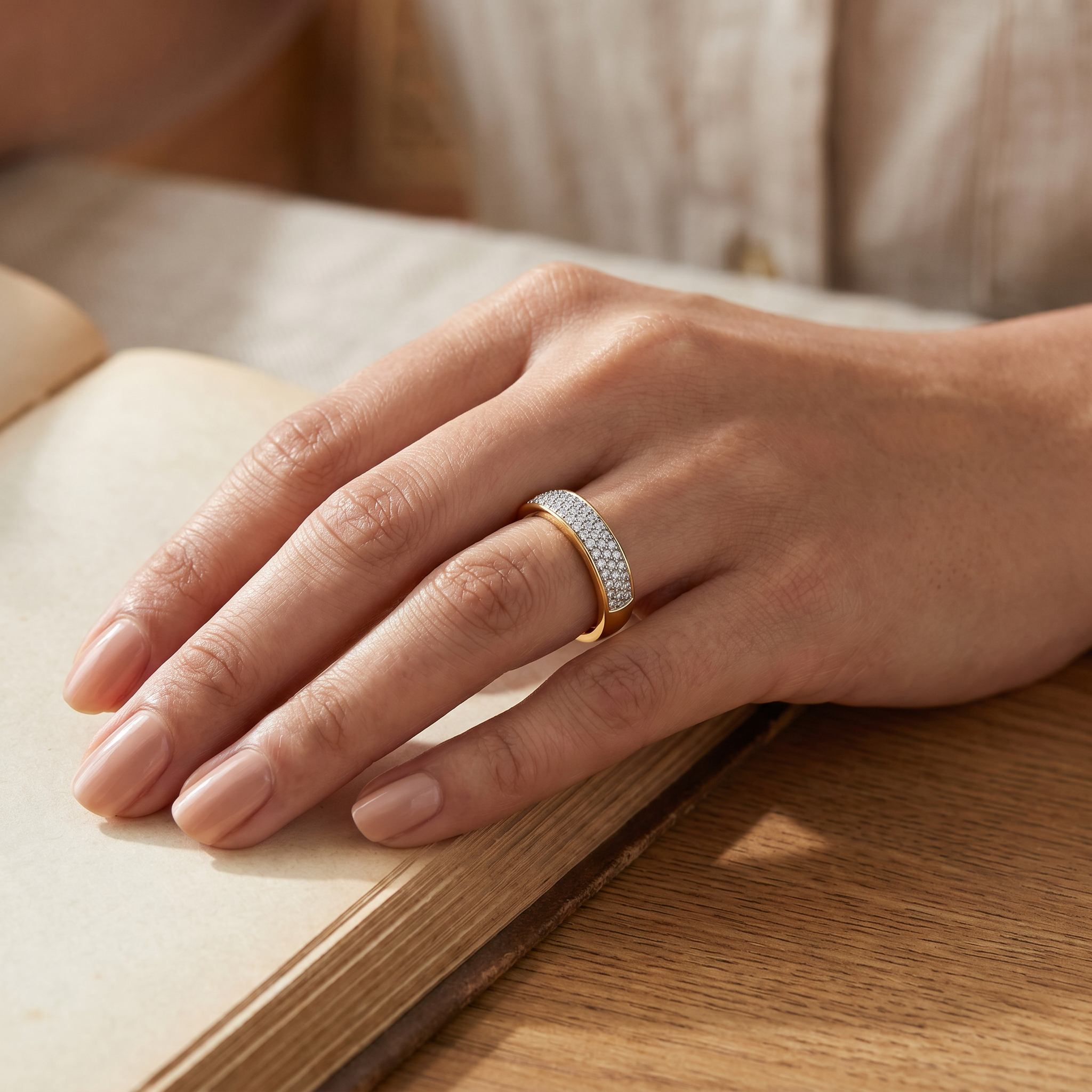 Clustered Pave Lab Grown Diamond Band