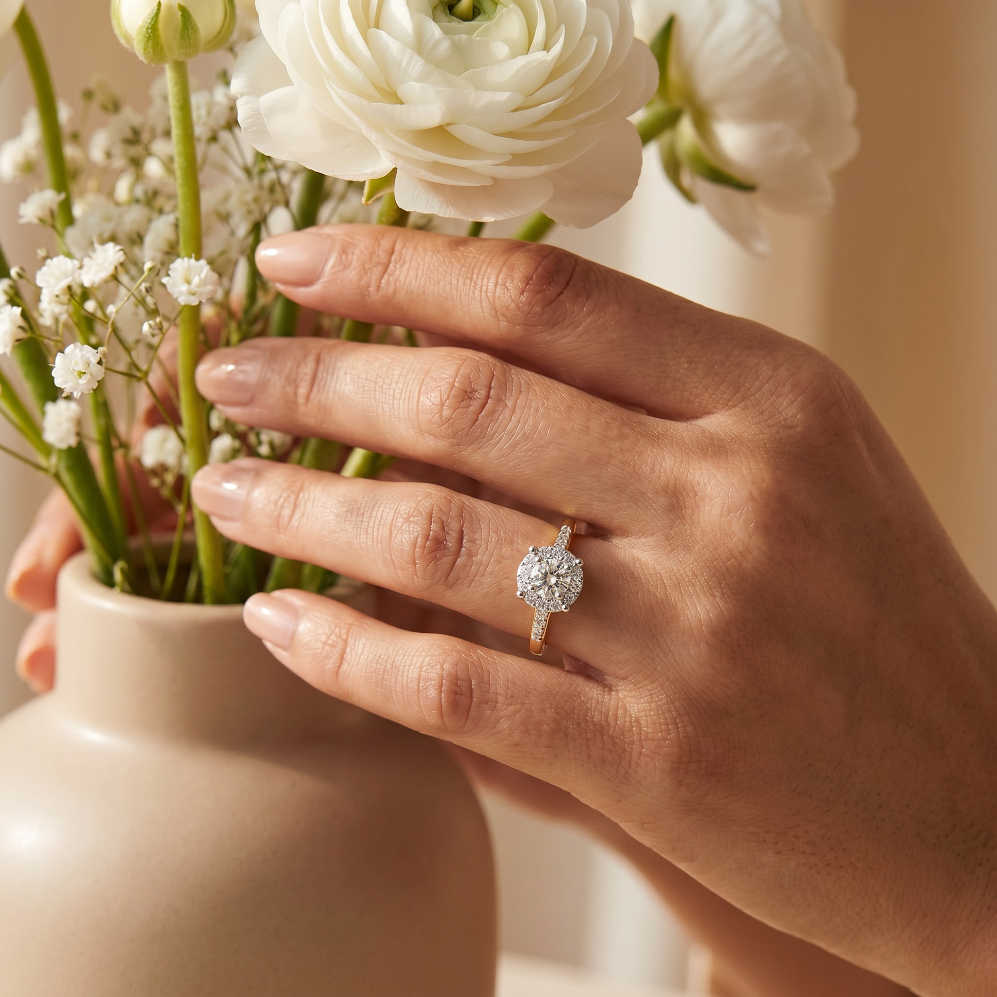 Shimmery Cluster Lab Grown Diamond Band