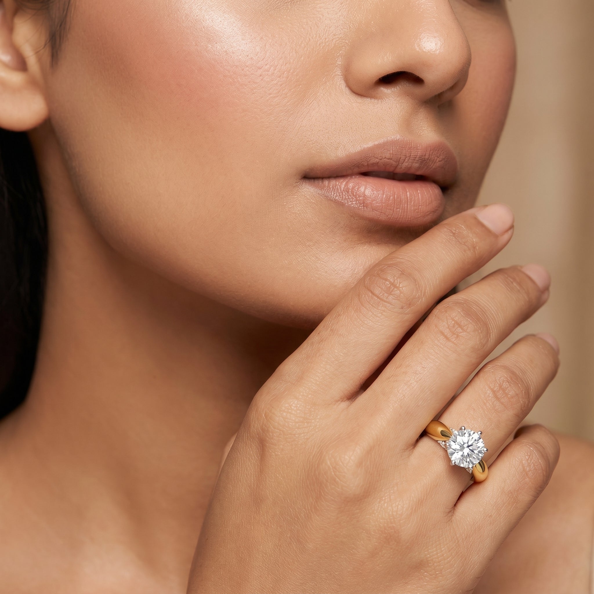 Luna Round Lab Diamond Solitaire Ring