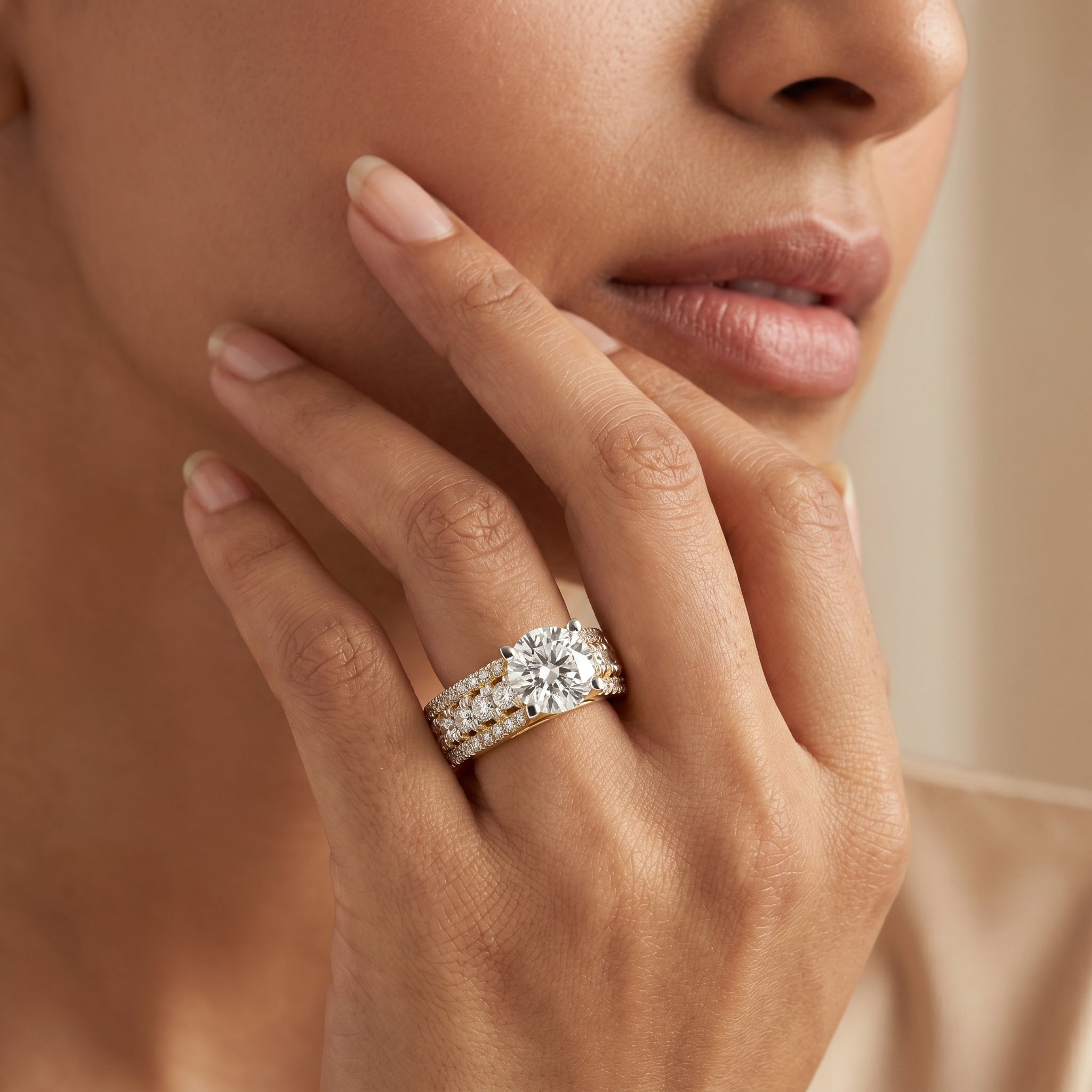 Lab Grown Diamond Solitaire Band Engagement Ring