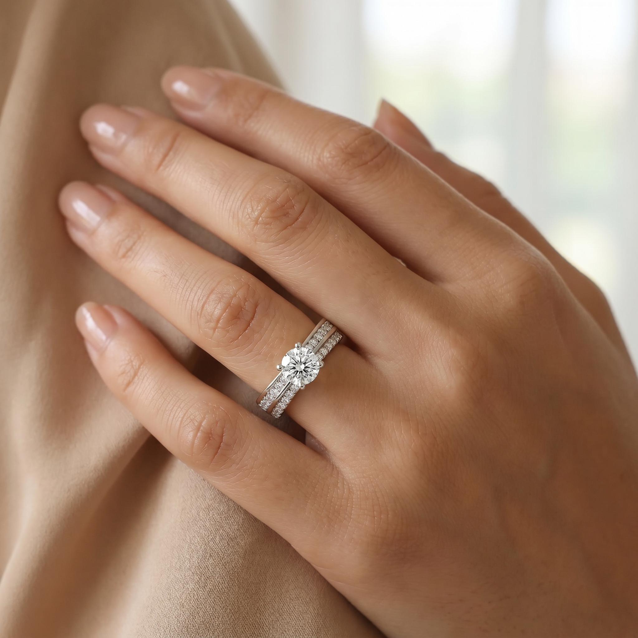Gleaming Bridal Lab Diamond Engagement Set