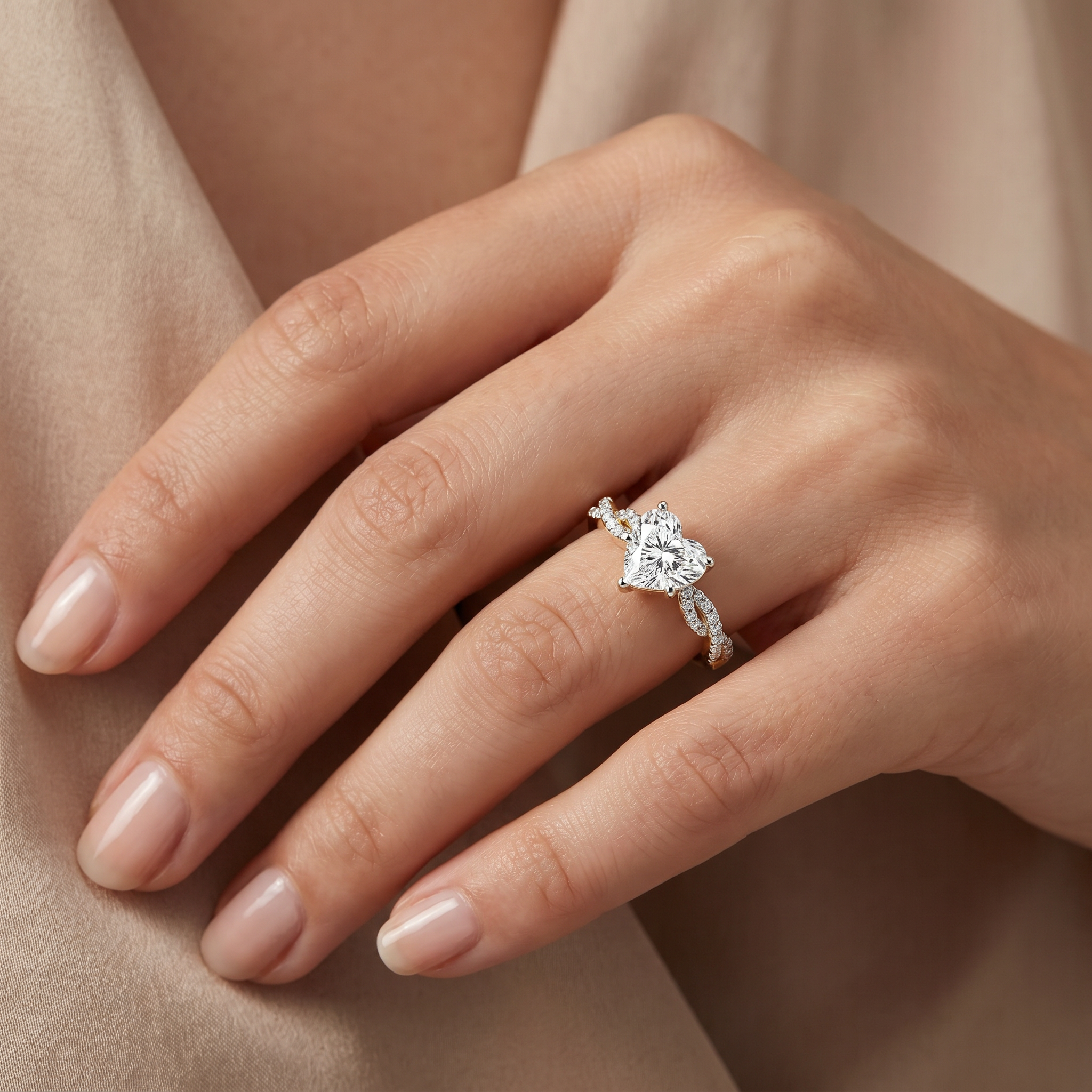 Heart Infinity Lab Grown Diamond Ring